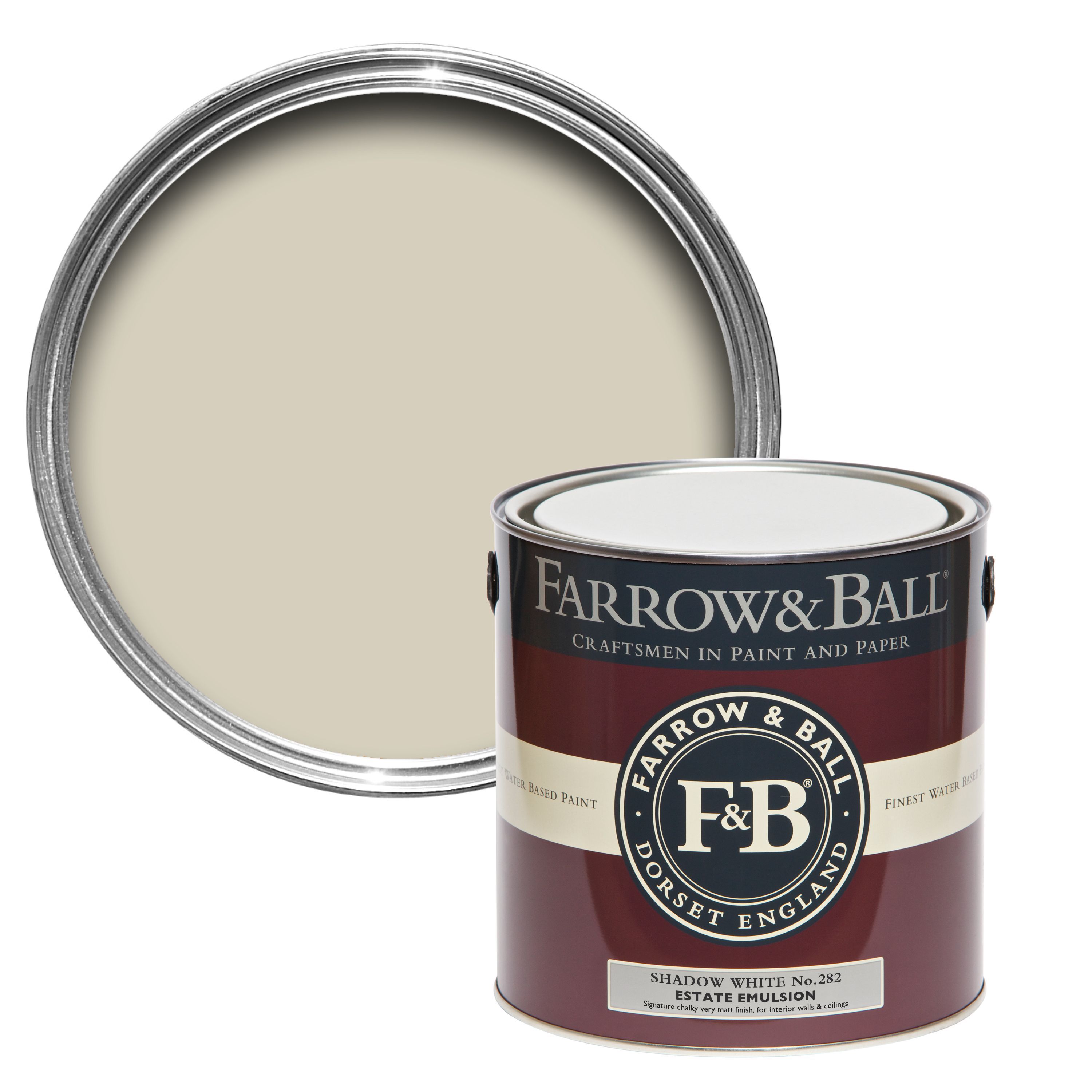 Farrow & Ball Estate Shadow White No.282 Matt Wall & ceiling Emulsion paint, 2.5L