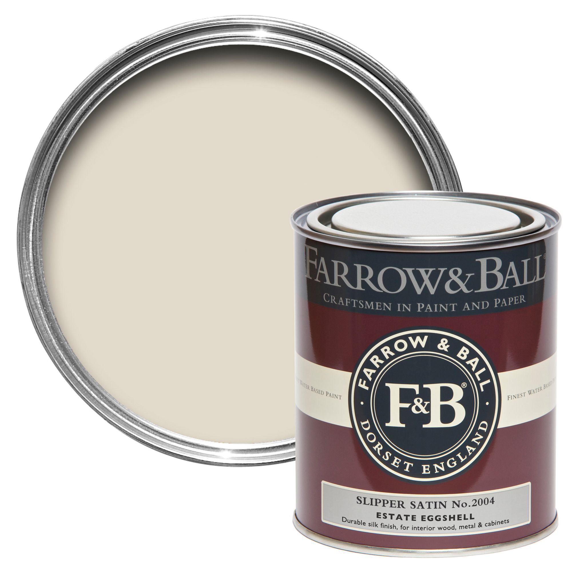Farrow & Ball Estate Slipper satin Eggshell Metal & wood paint, 750ml