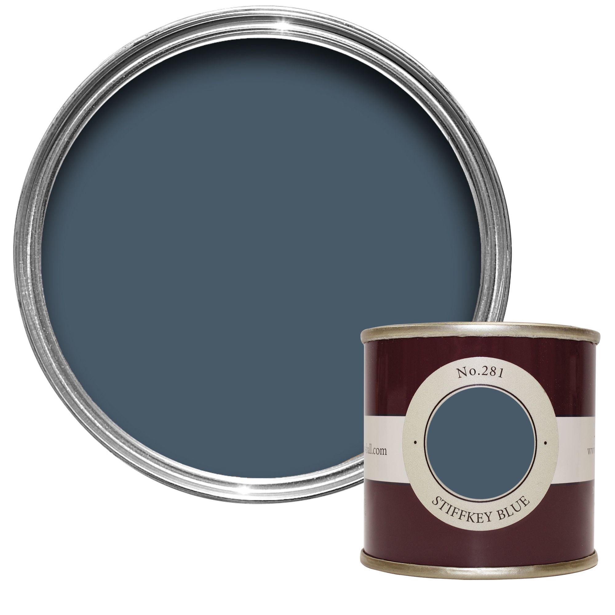 Farrow & Ball Estate Stiffkey Blue Matt Wall & ceiling Emulsion paint, 100ml Tester pot