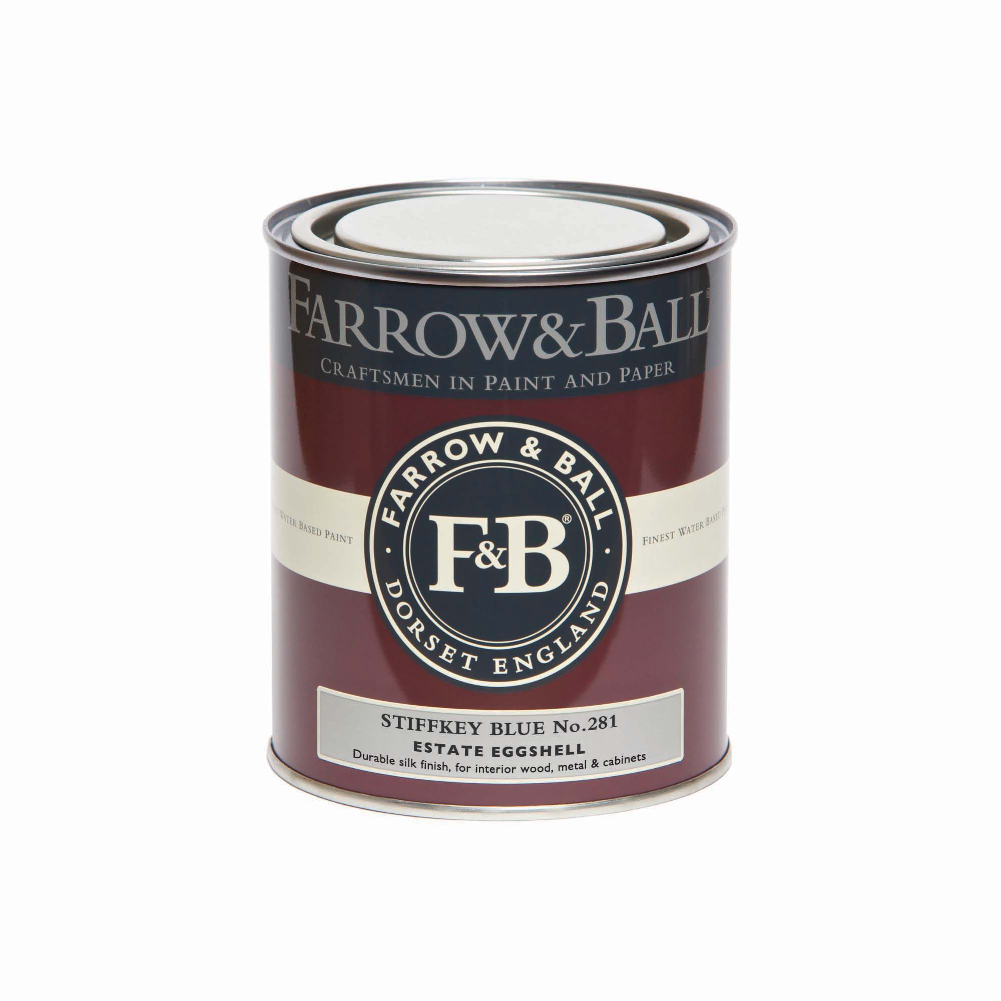 Farrow & Ball Estate Stiffkey Blue No.281 Eggshell Paint, 750ml