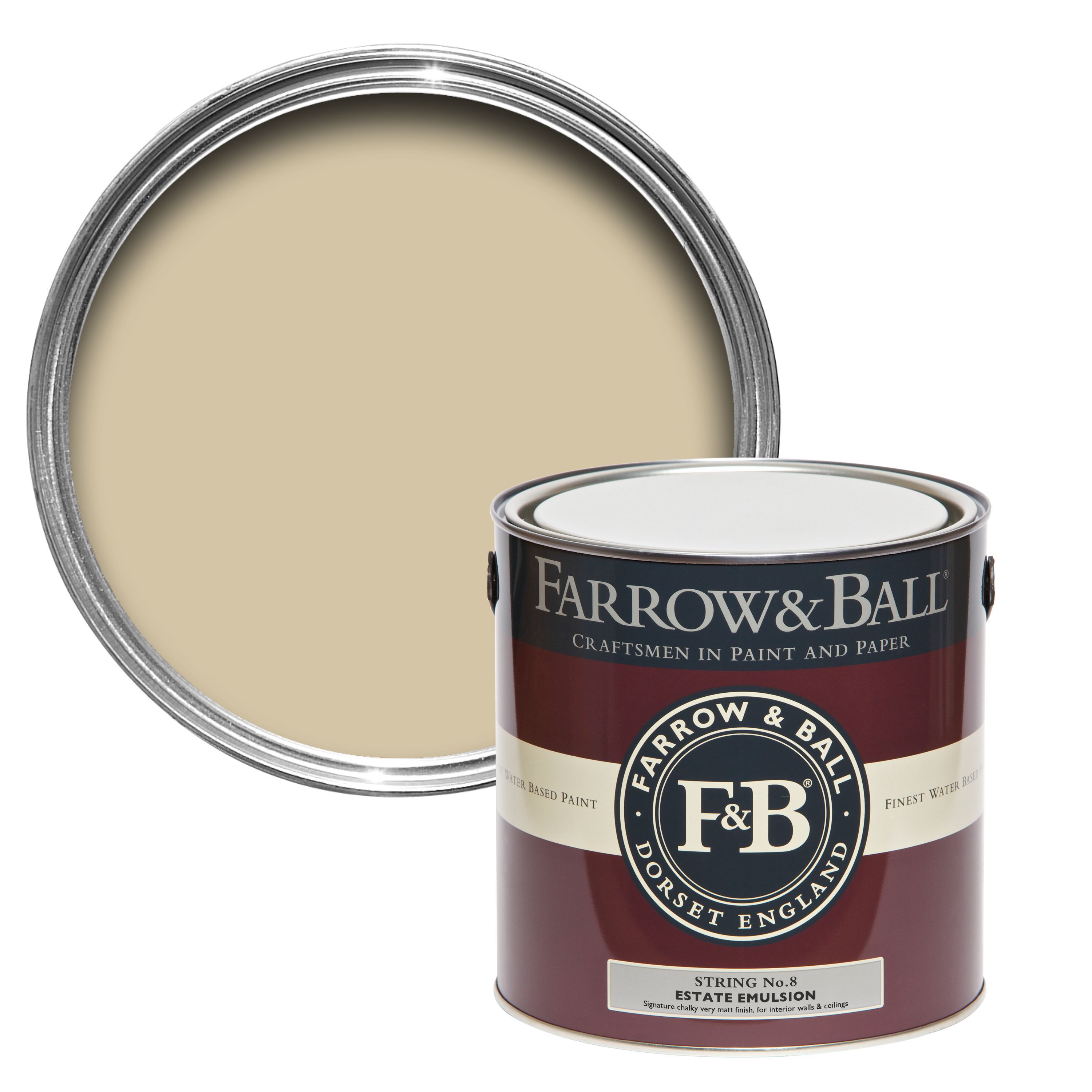 Farrow & Ball Estate String No.8 Matt Emulsion paint, 2.5L Tester pot