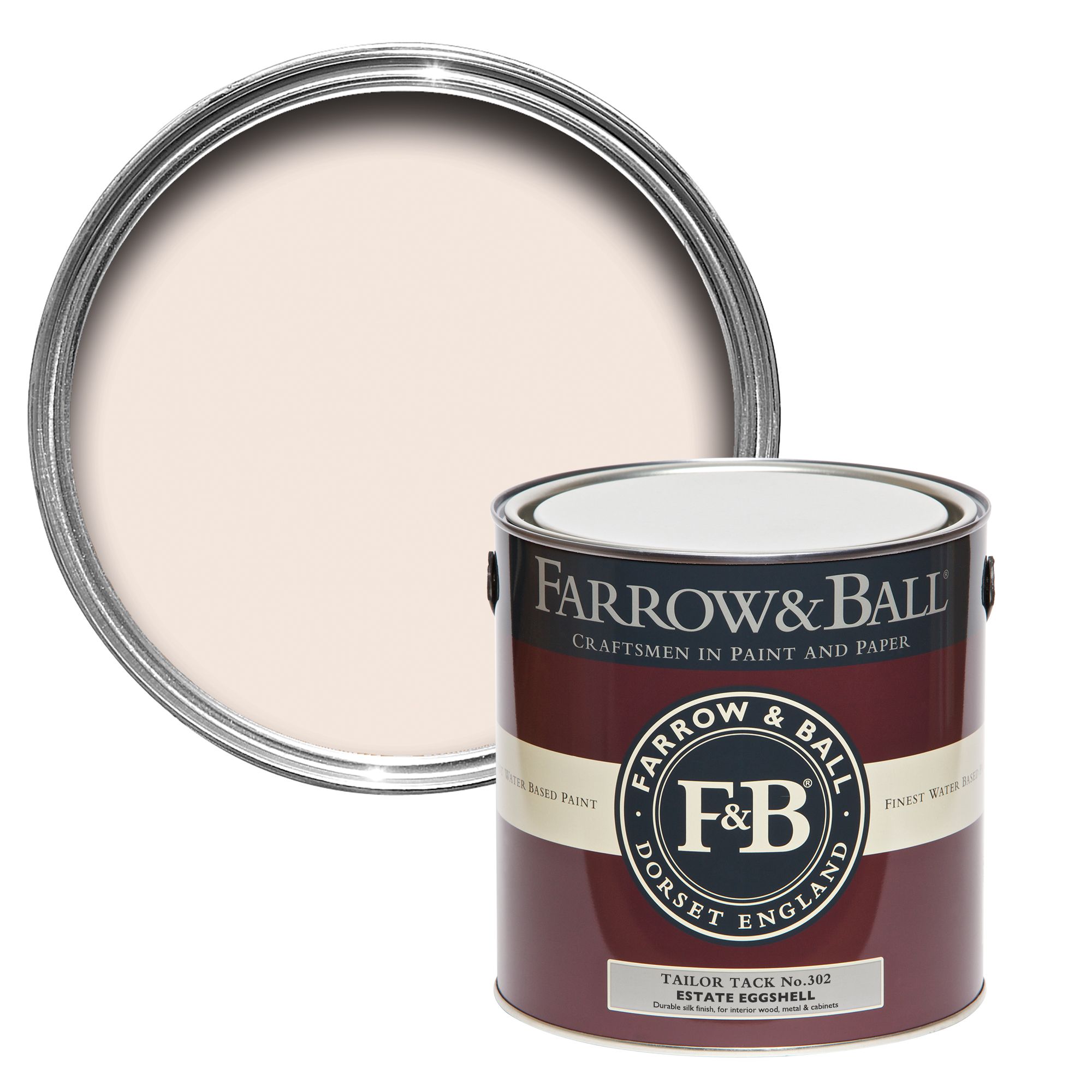 Farrow & Ball Estate Tailor Tack No.302 Eggshell Paint, 2.5L