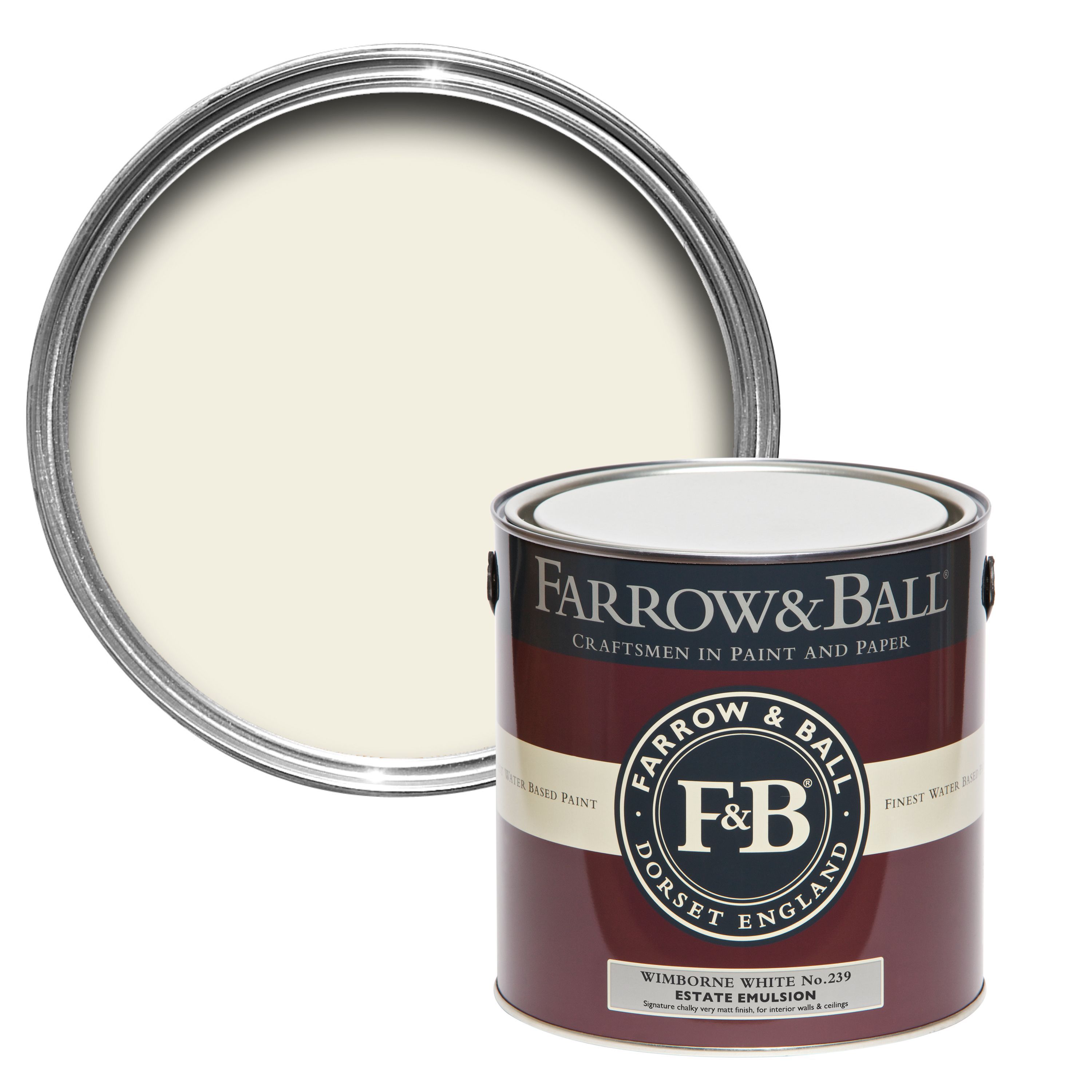 Farrow & Ball Estate Wimborne white No.239 Matt Emulsion paint, 2.5L