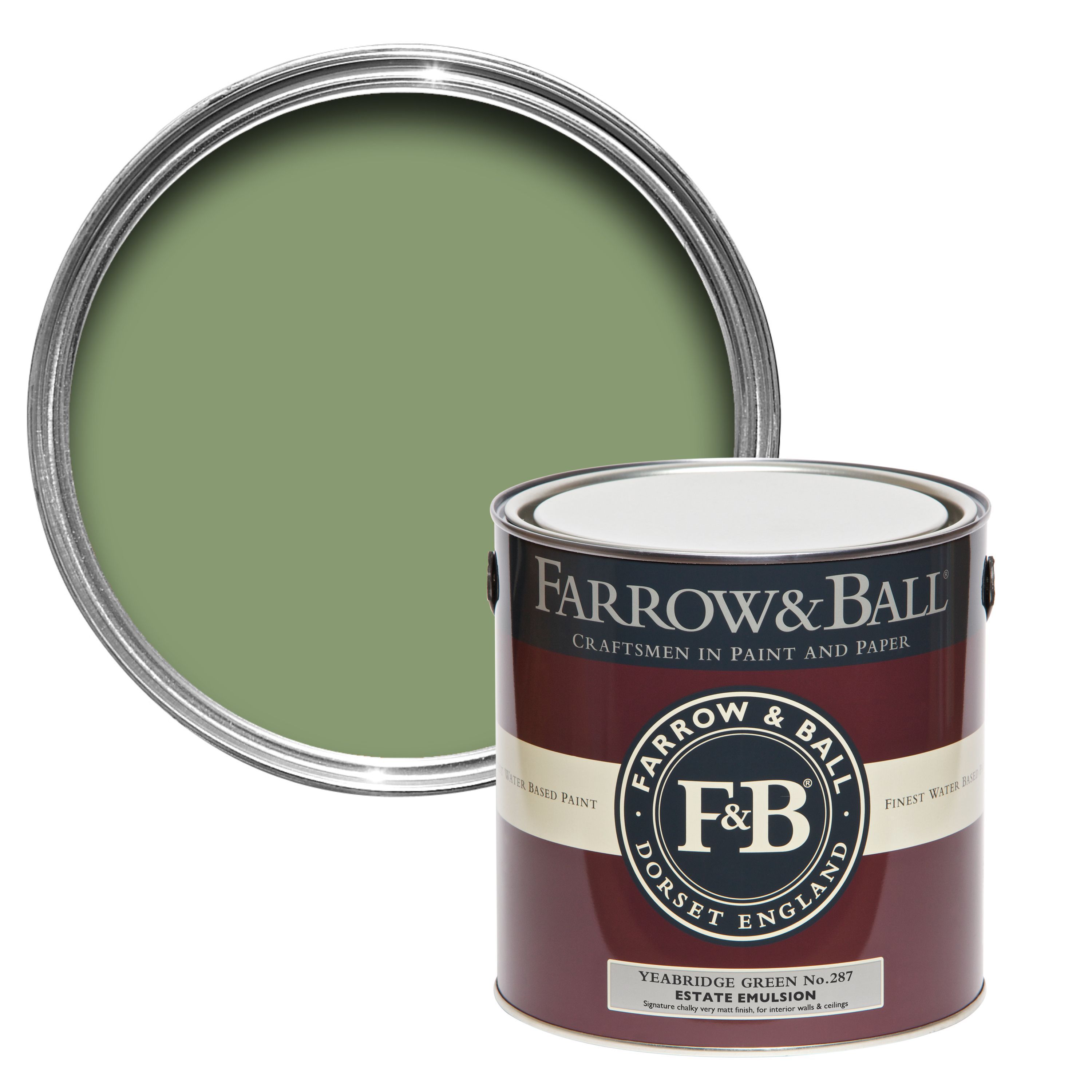 Farrow & Ball Estate Yeabridge green No.287 Matt Emulsion paint, 2.5L Tester pot