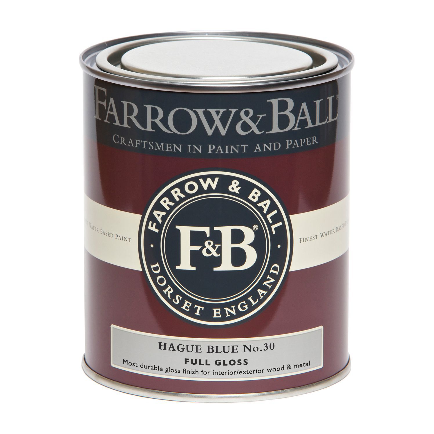 Farrow & Ball Hague blue Gloss Metal & wood paint, 750ml