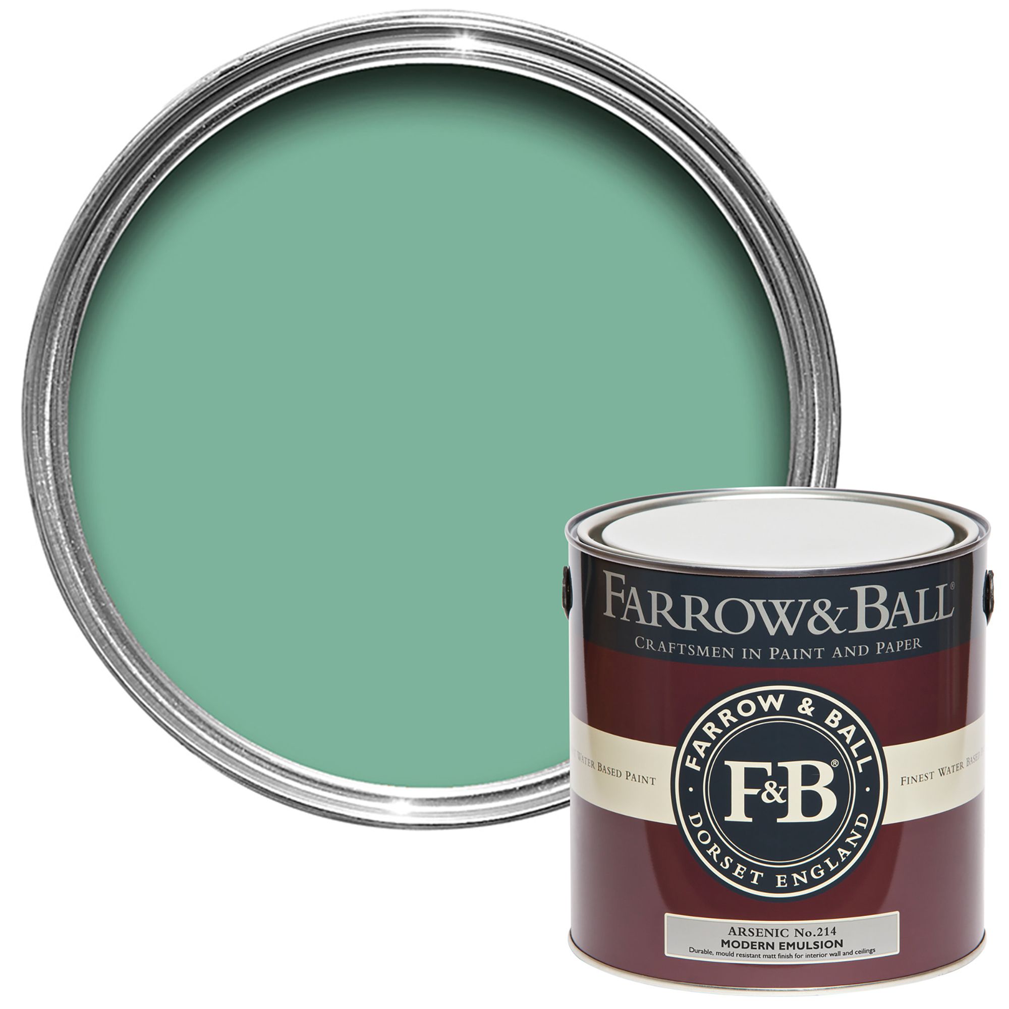 Farrow & Ball Modern Arsenic No.214 Matt Emulsion paint, 2.5L