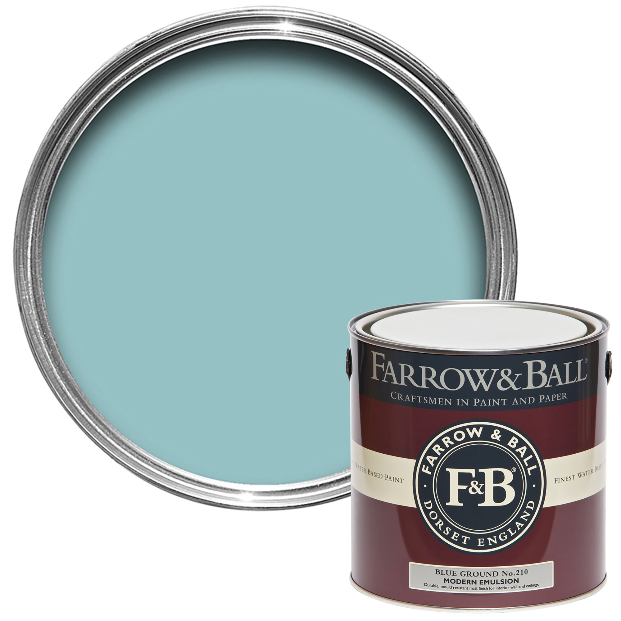 Farrow & Ball Modern Blue Ground No.210 Matt Emulsion paint, 2.5L