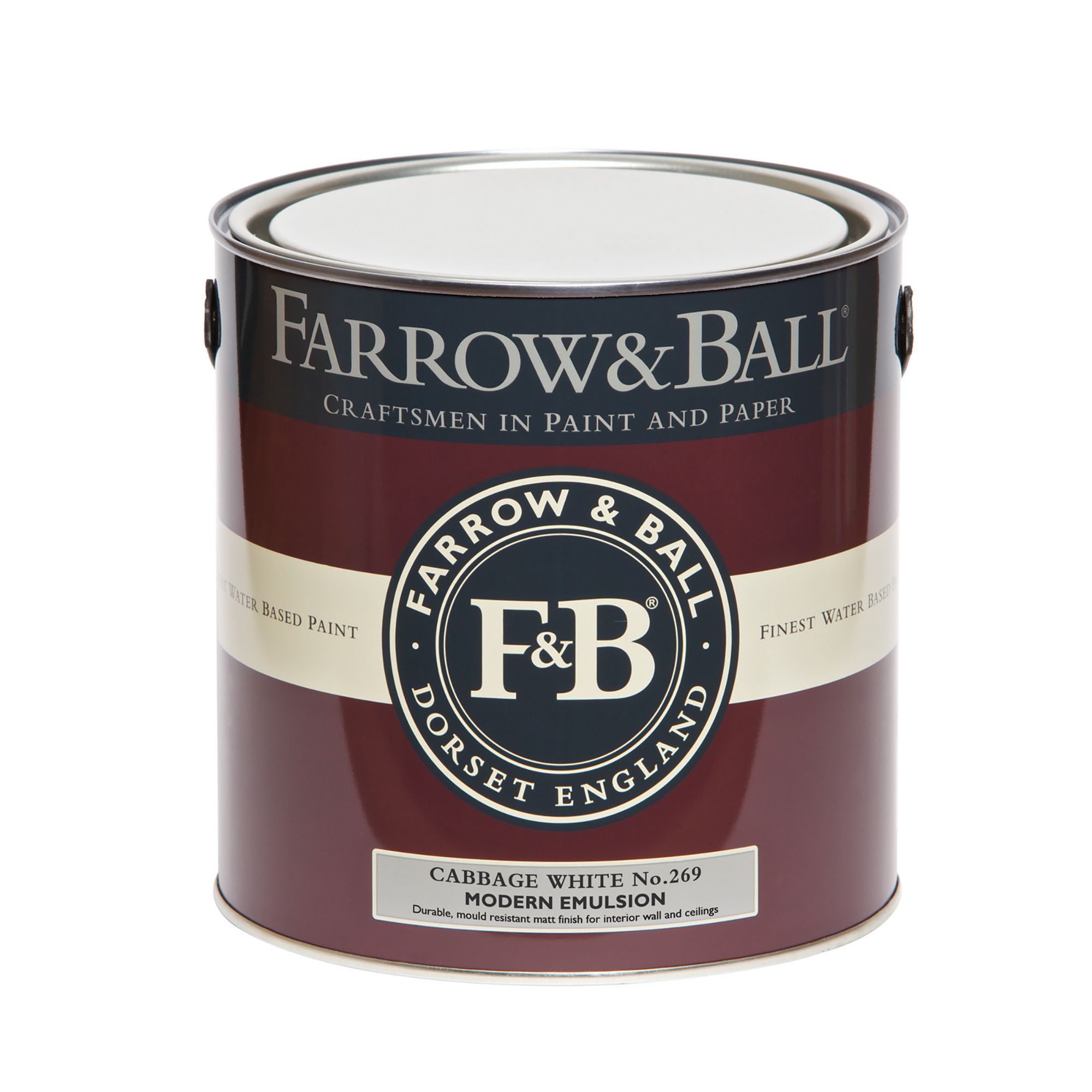Farrow & Ball Modern Cabbage White No.269 Matt Emulsion paint, 2.5L