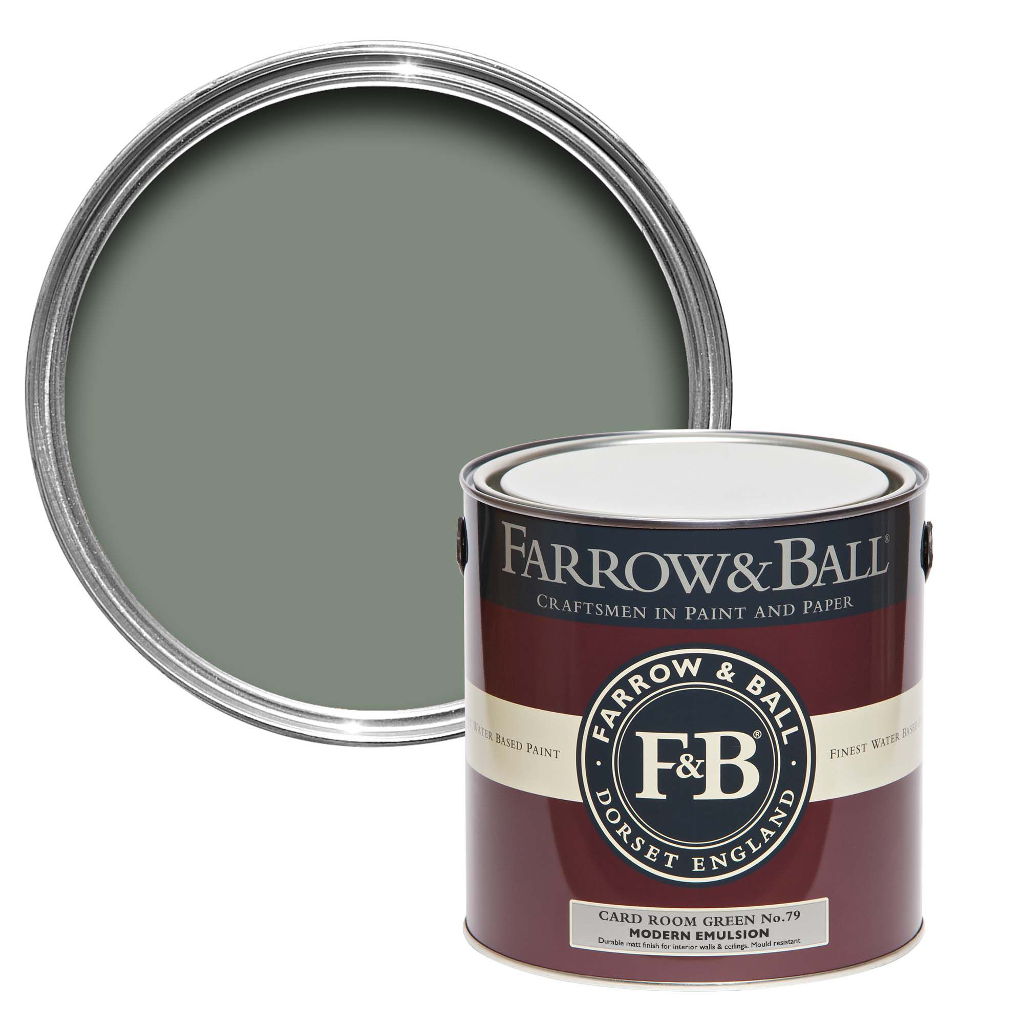 Farrow & Ball Modern Card Room Green No.79 Matt Wall & ceiling Emulsion paint, 2.5L