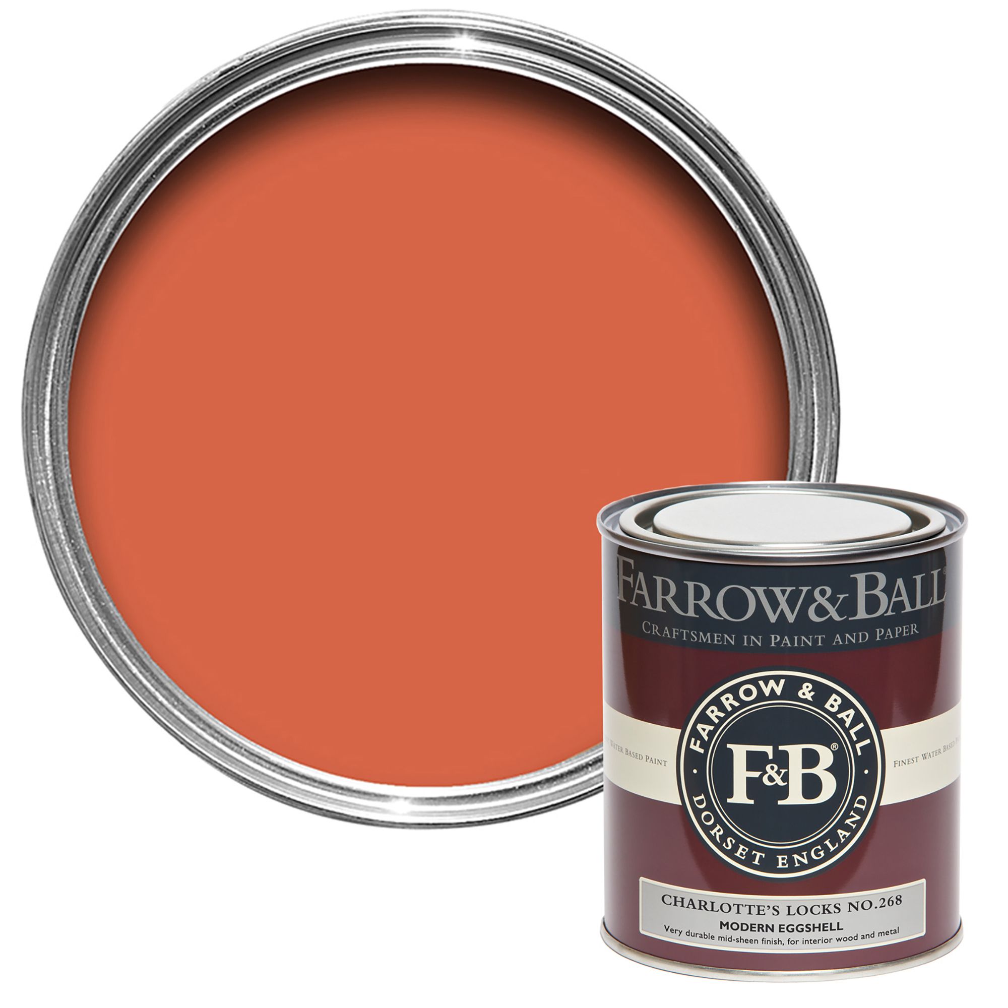 Farrow & Ball Modern Charlotte's Locks No.268 Eggshell Paint, 750ml