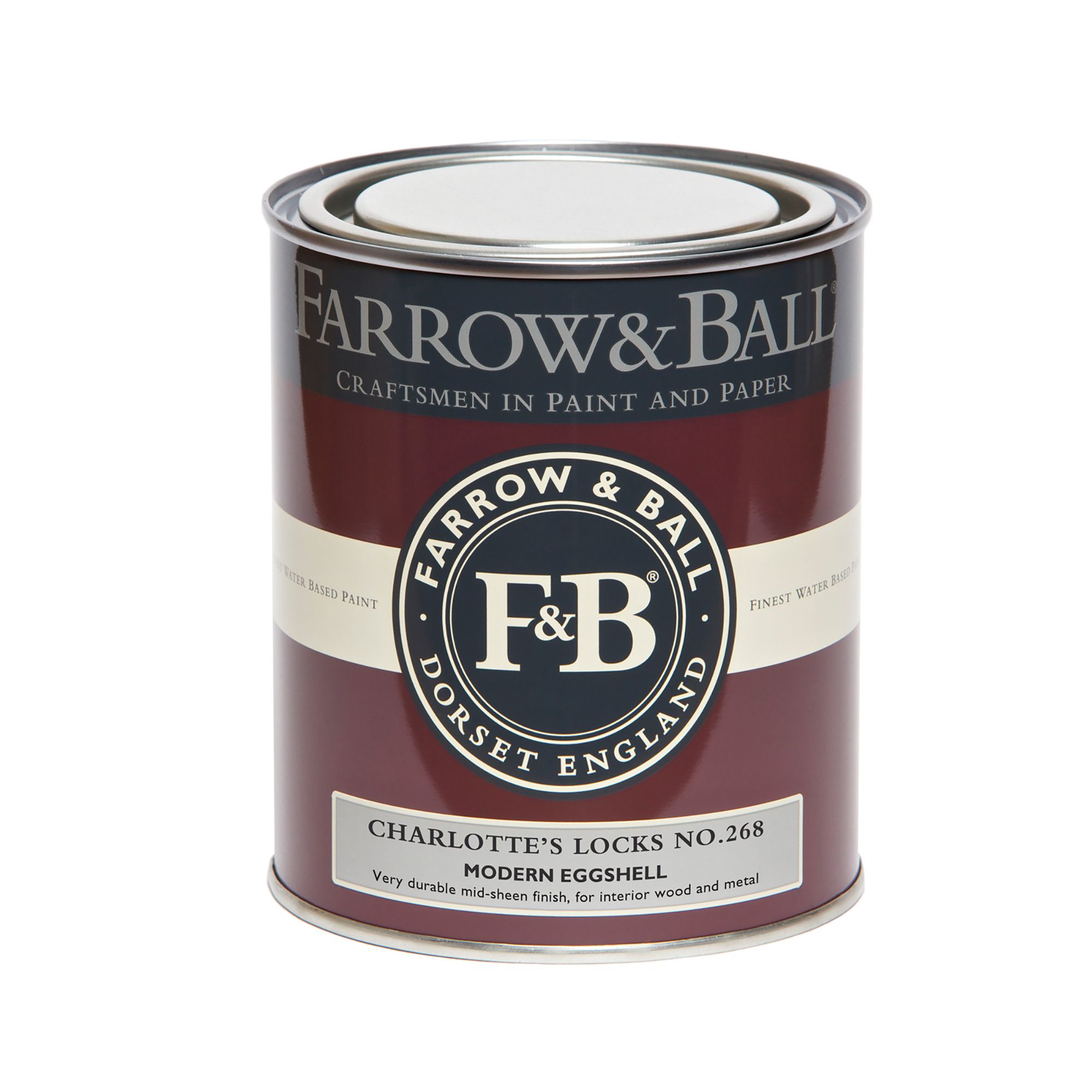 Farrow & Ball Modern Charlotte's Locks No.268 Eggshell Paint, 750ml
