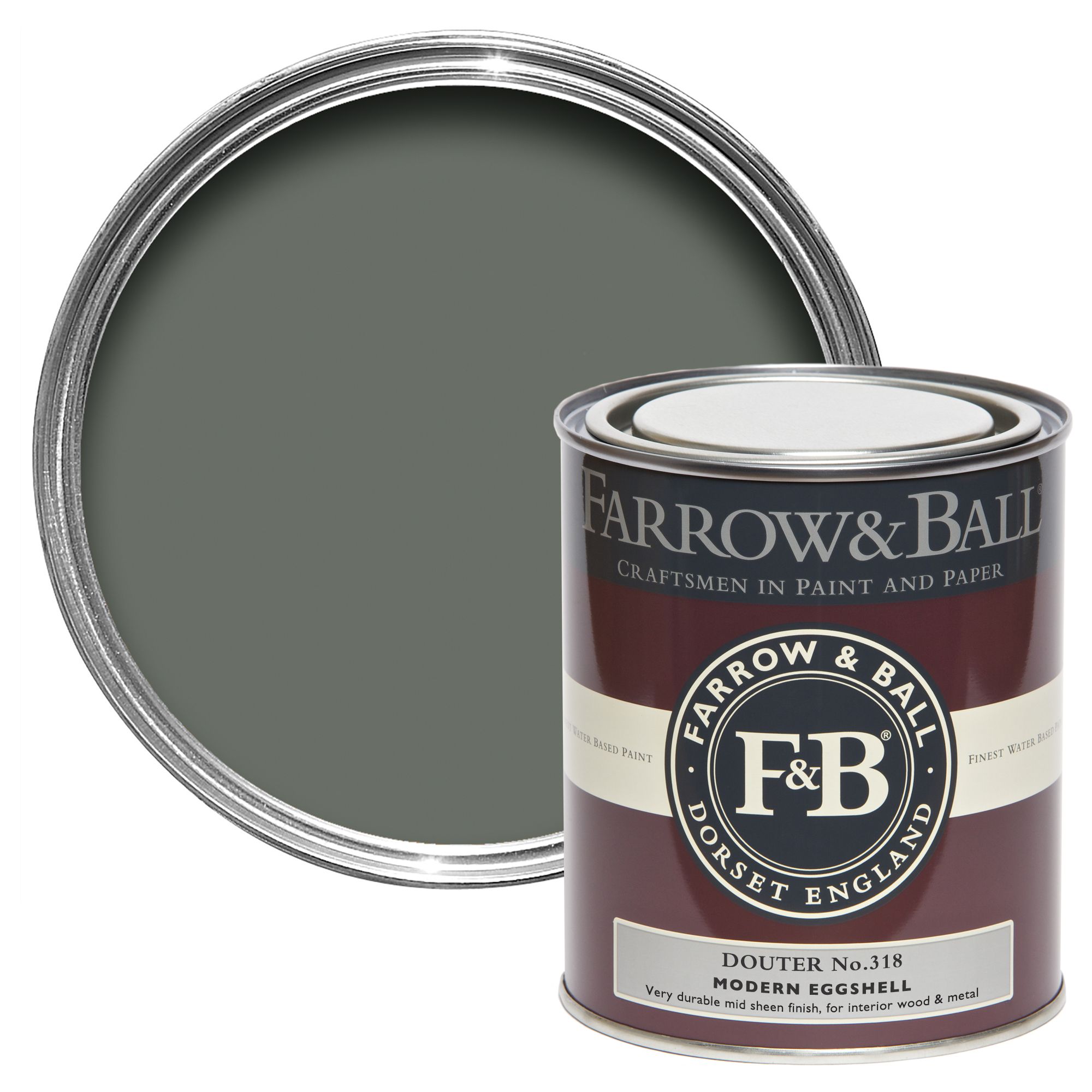 Farrow & Ball Modern Douter No.318 Eggshell Metal & wood paint, 750ml