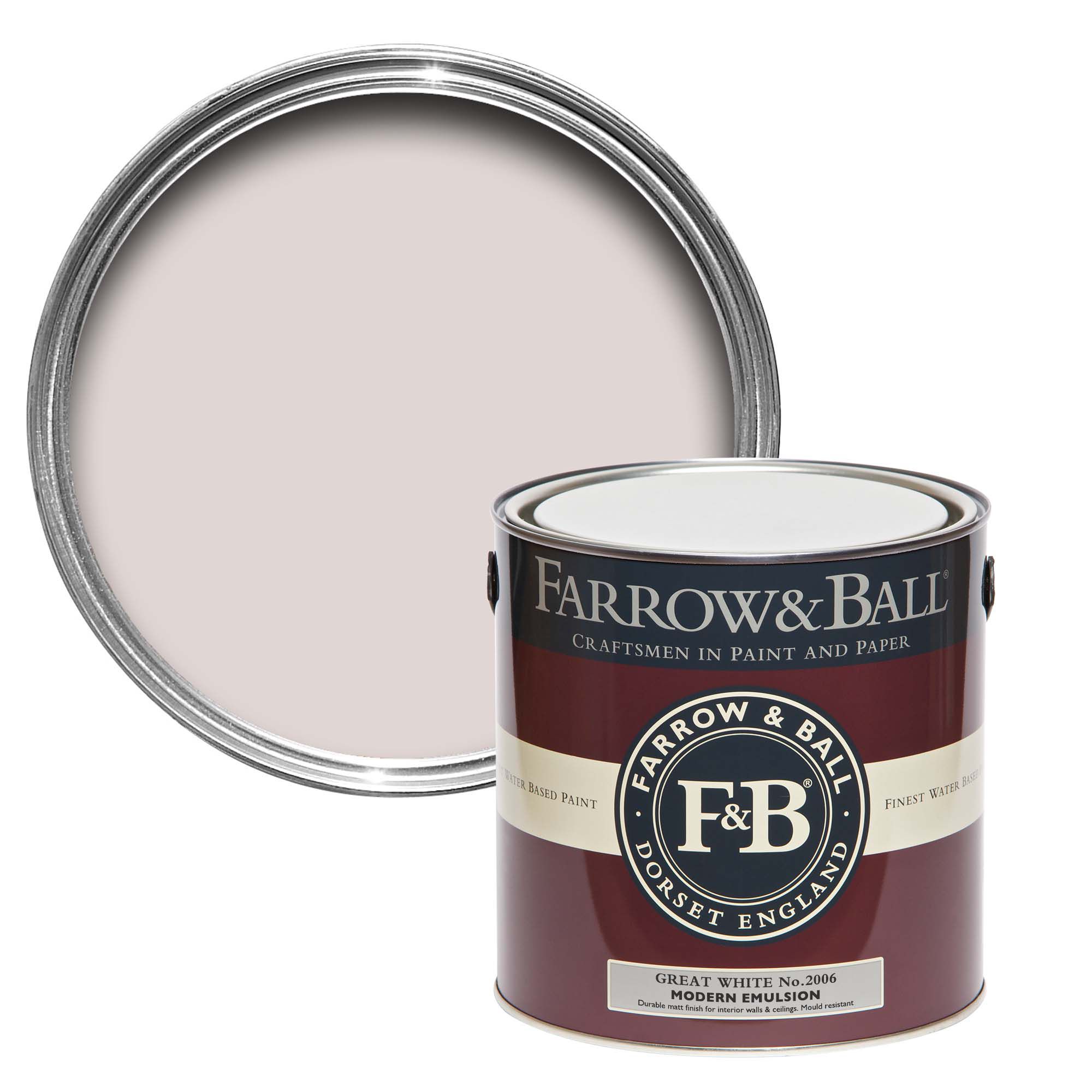 Farrow & Ball Modern Great White No.2006 Matt Emulsion paint