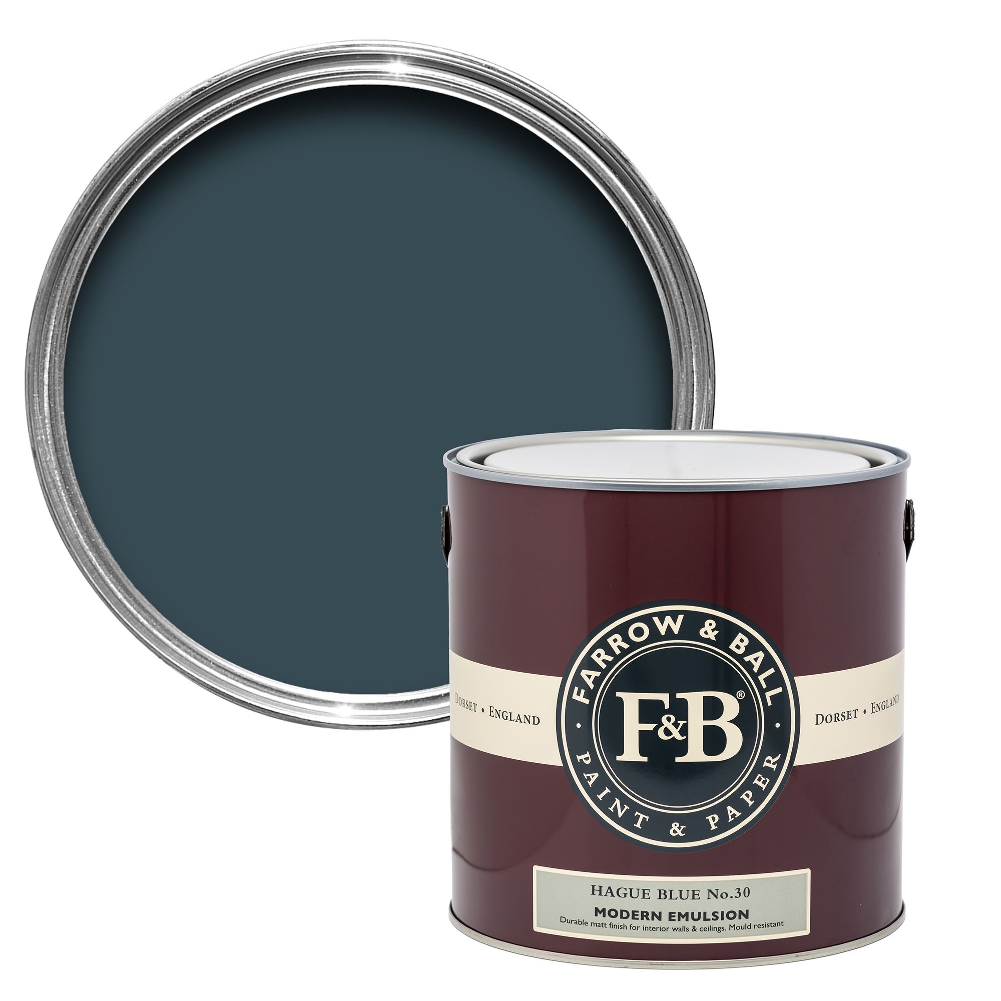 Farrow & Ball Modern Hague Blue Matt Wall & ceiling Emulsion paint, 2.5L