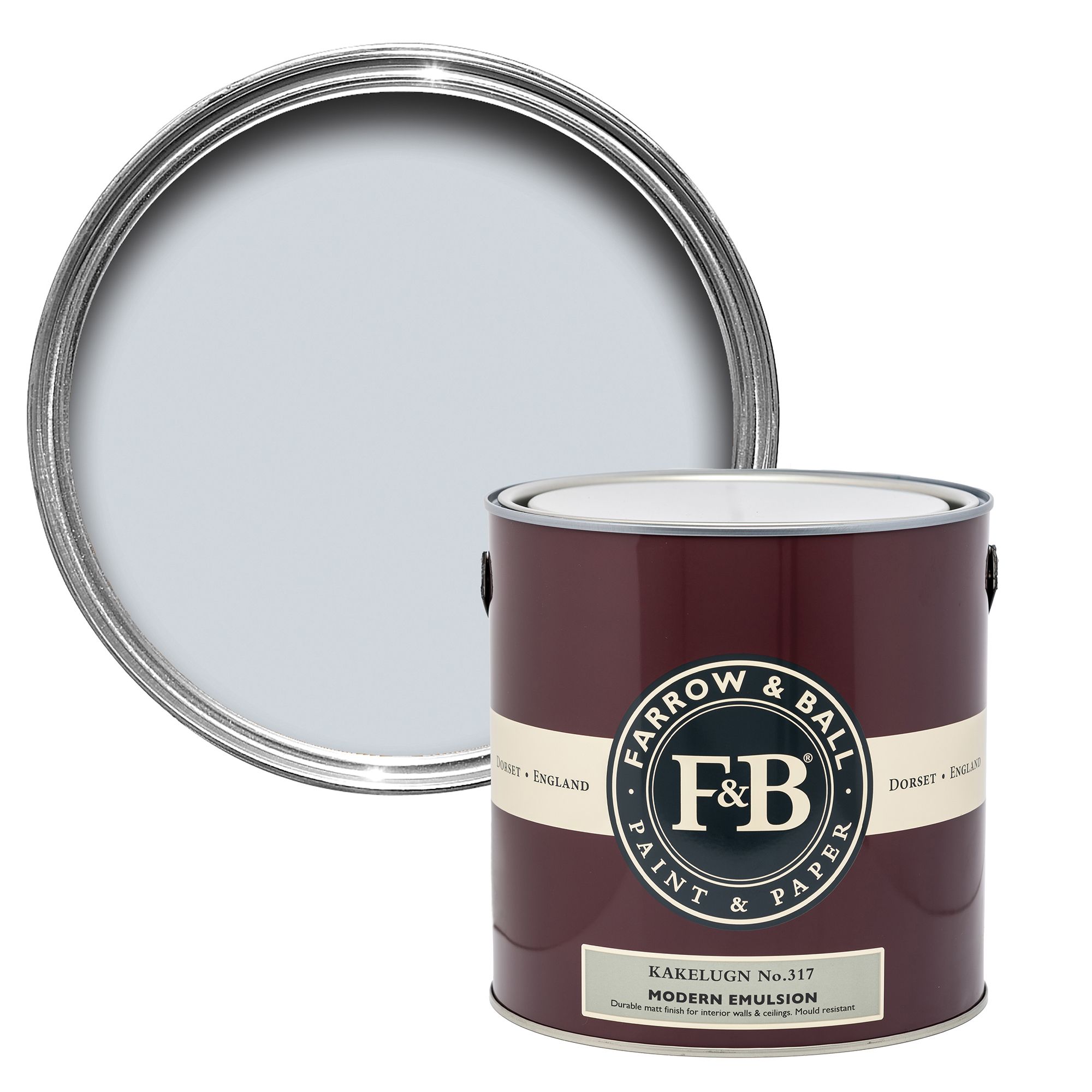 Farrow & Ball Modern Kakelugn No.317 Matt Wall & ceiling Emulsion paint, 2.5L