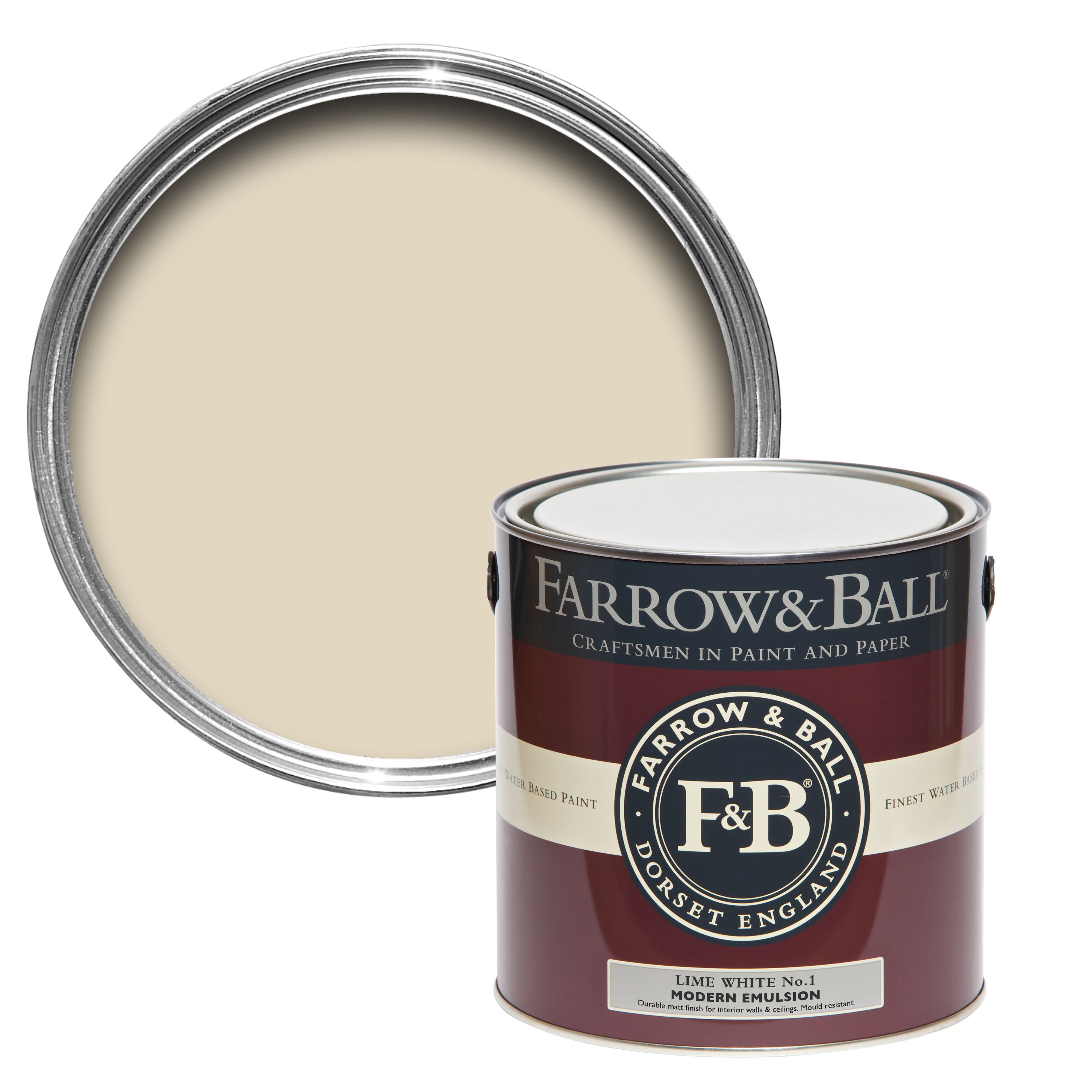 Farrow & Ball Modern Lime white Matt Emulsion paint, 2.5L