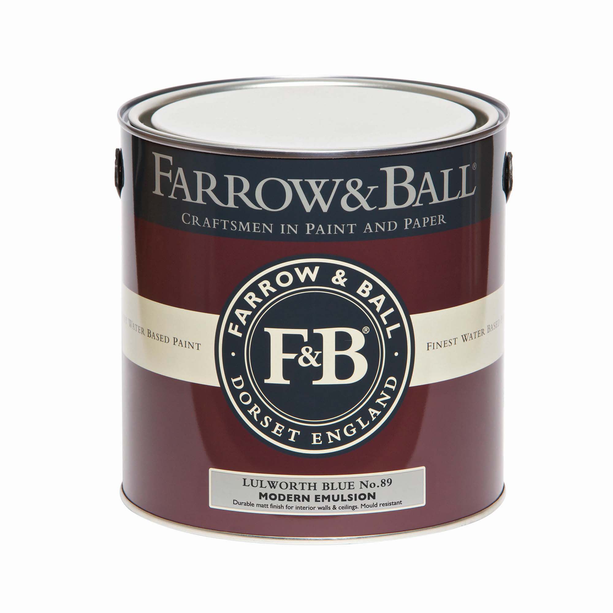 Farrow & Ball Modern Lulworth Blue No.89 Matt Emulsion paint, 2.5L