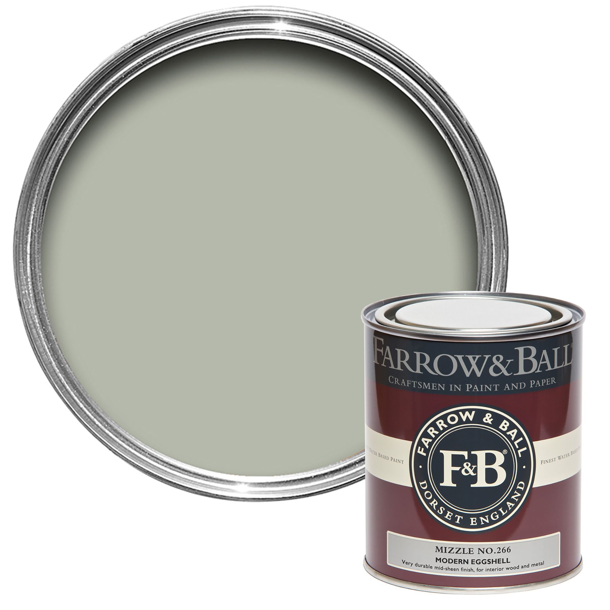 Farrow & Ball Modern Mizzle No.266 Eggshell Paint, 750ml | DIY at B&Q