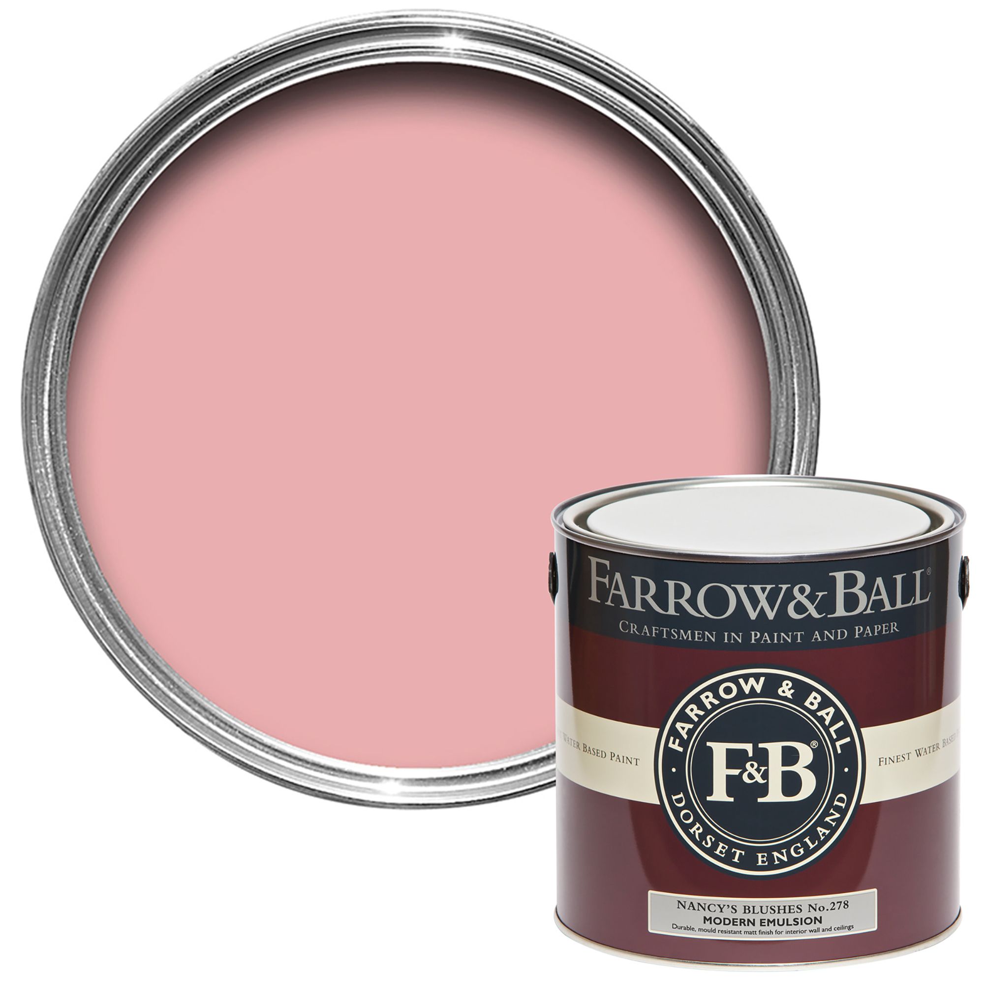 Farrow & Ball Modern Nancy's Blushes No.278 Matt Emulsion paint, 2.5L