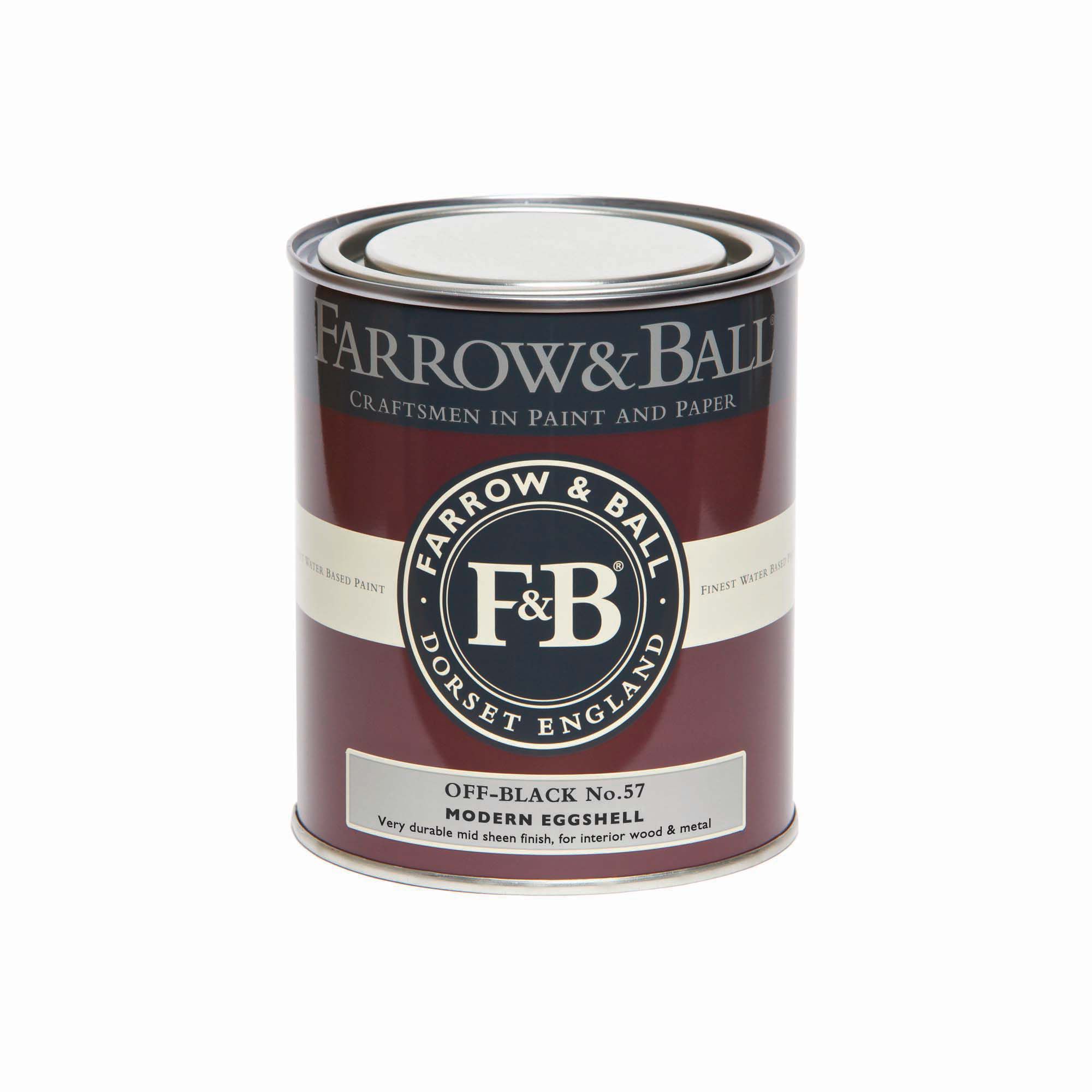 Farrow & Ball Modern Off-Black No.57 Eggshell Paint, 750ml