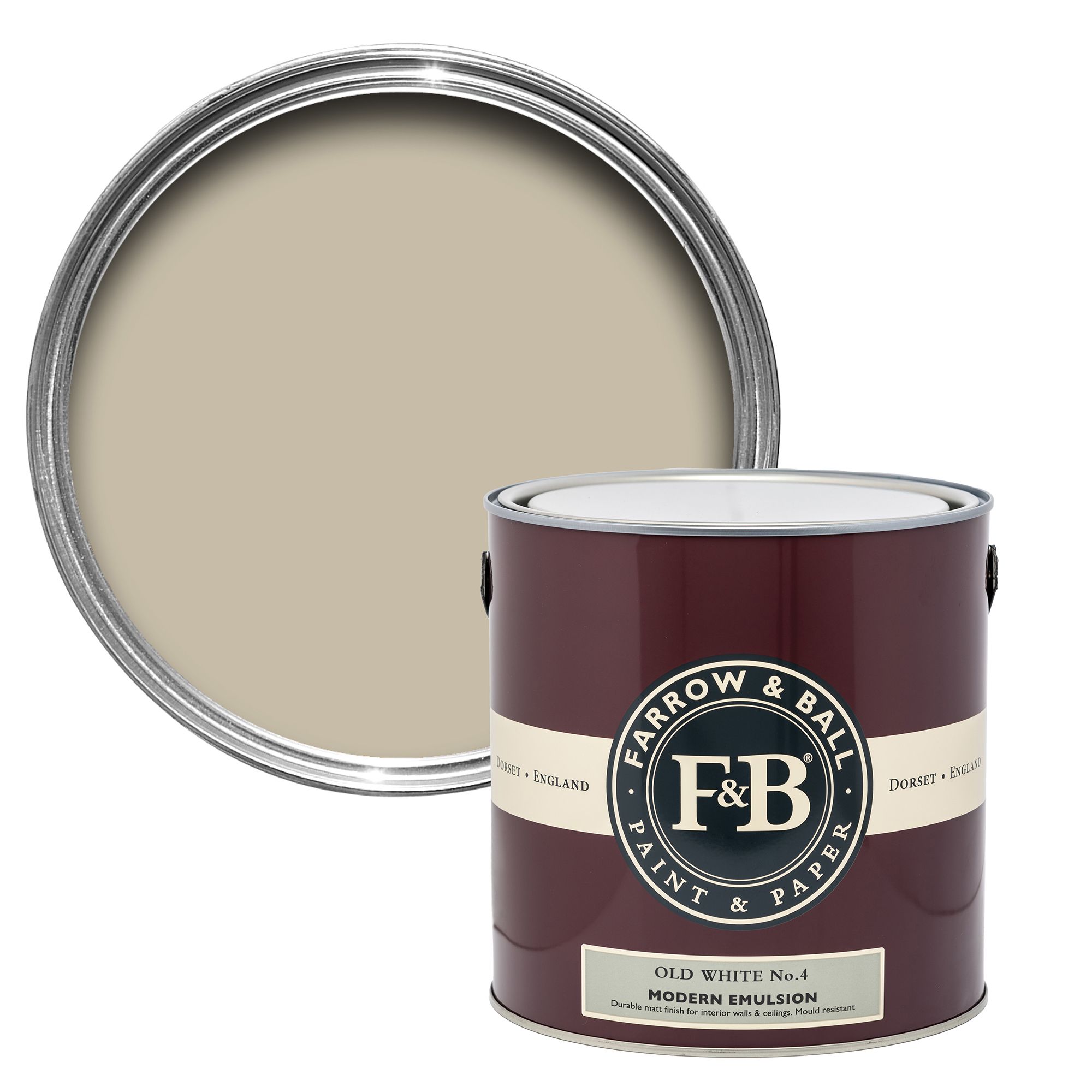 Farrow & Ball Modern Old White Matt Wall & ceiling Emulsion paint, 2.5L