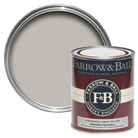 Farrow & Ball Modern Pavilion Gray No.242 Eggshell Paint, 750ml