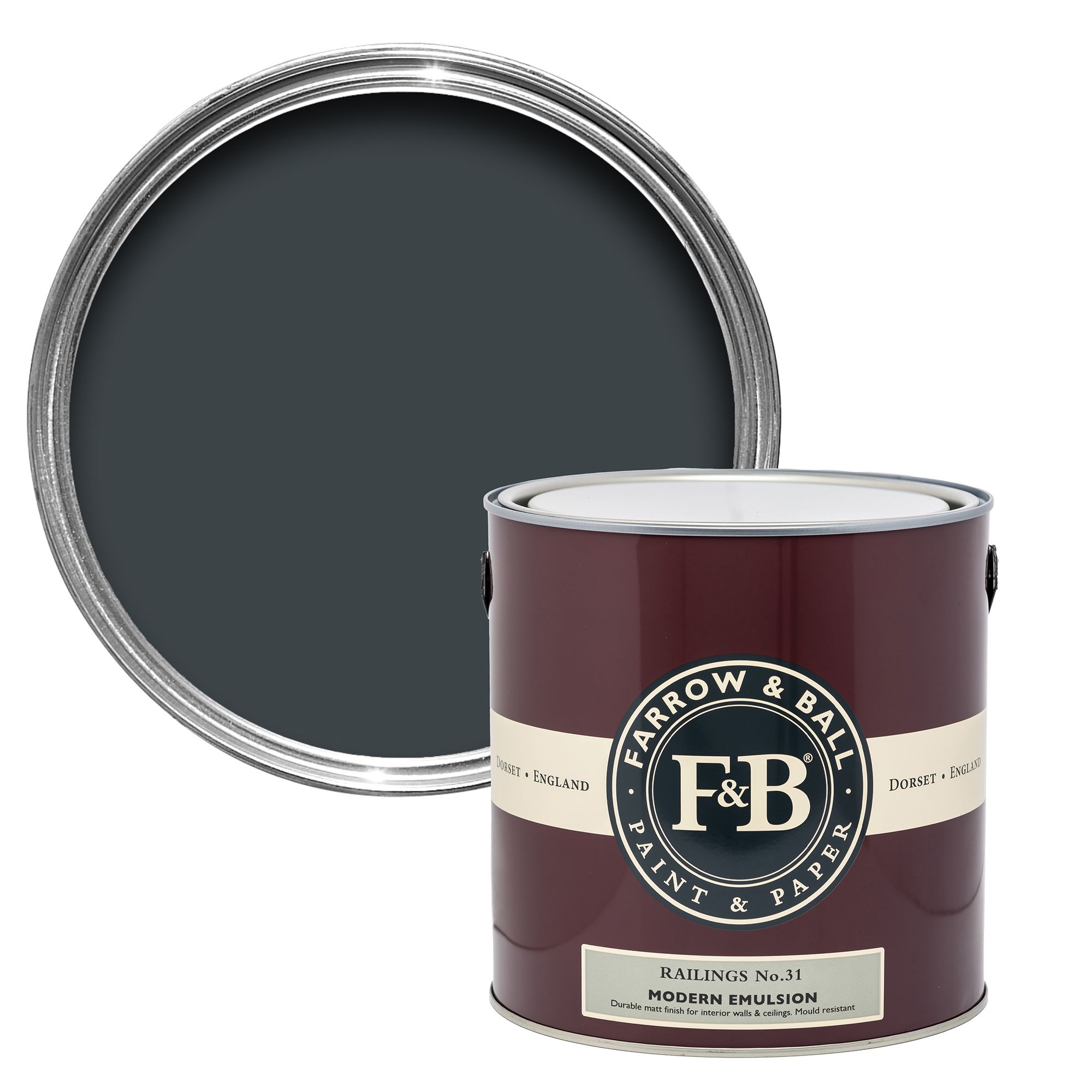 Farrow & Ball Modern Railings Matt Wall & ceiling Emulsion paint, 2.5L