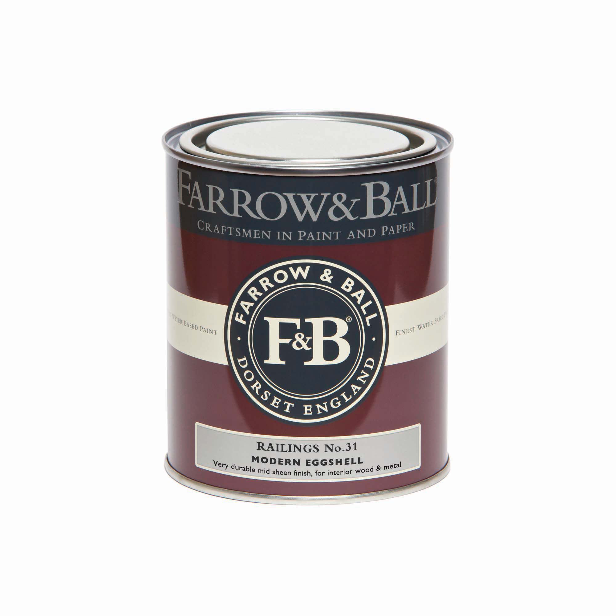Farrow & Ball Modern Railings No.31 Eggshell Paint, 750ml