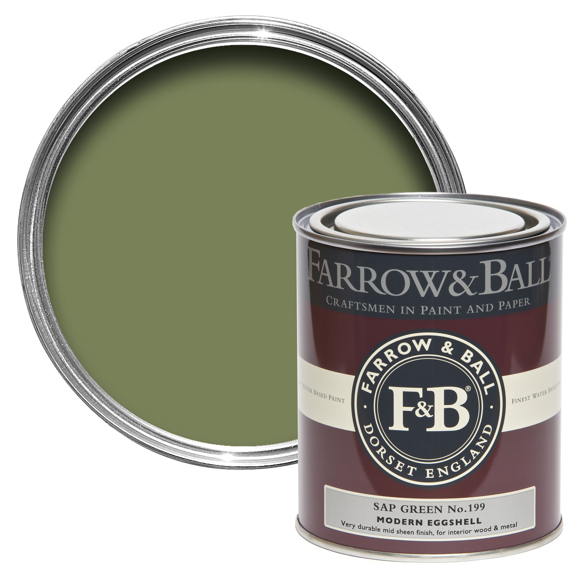 Farrow & Ball Modern Sap Green No.199 Eggshell Metal & wood paint, 750ml