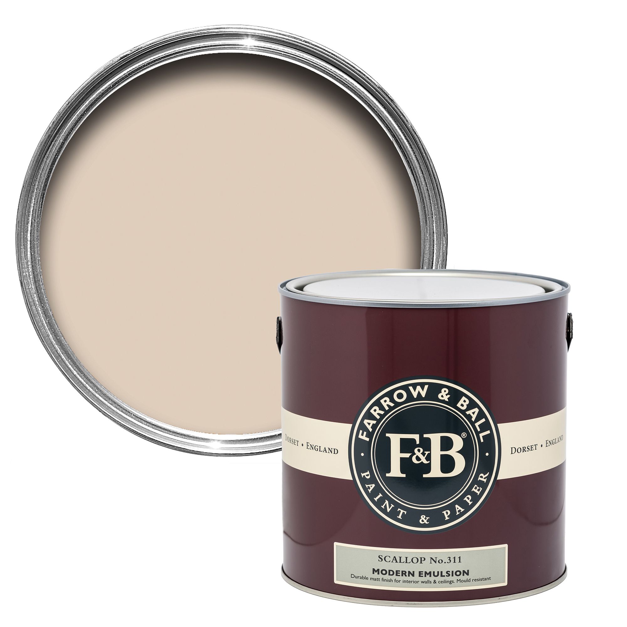 Farrow & Ball Modern Scallop No.311 Matt Wall & ceiling Emulsion paint, 2.5L