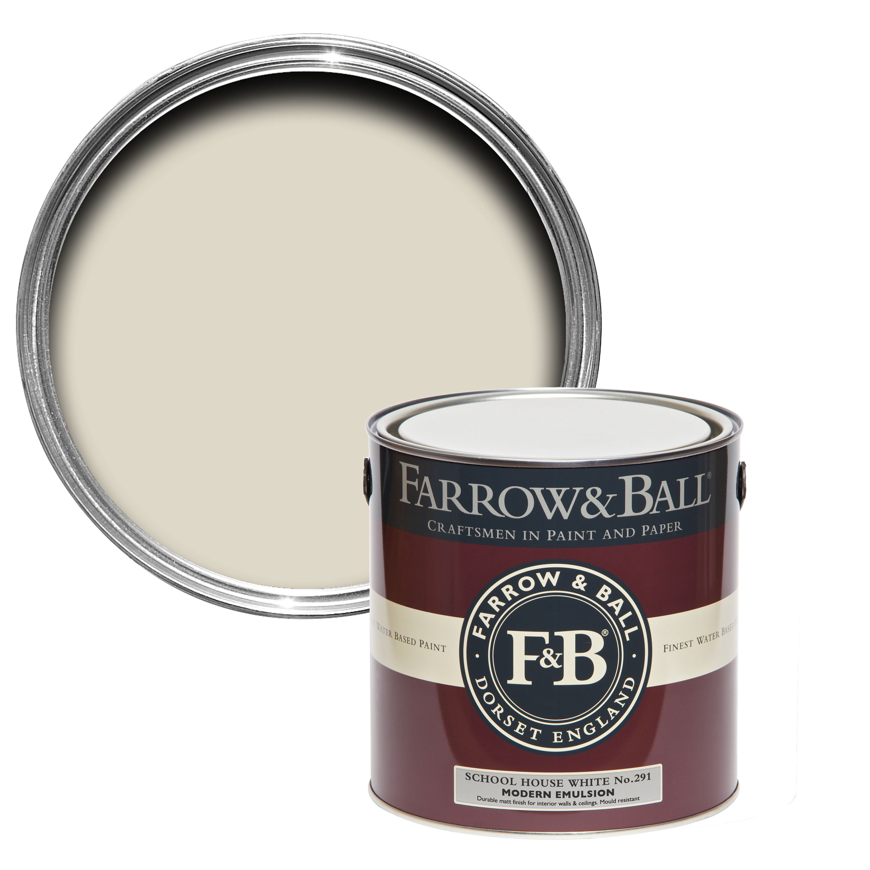 Farrow & Ball Modern School House White No.291 Matt Wall & ceiling Emulsion paint, 2.5L