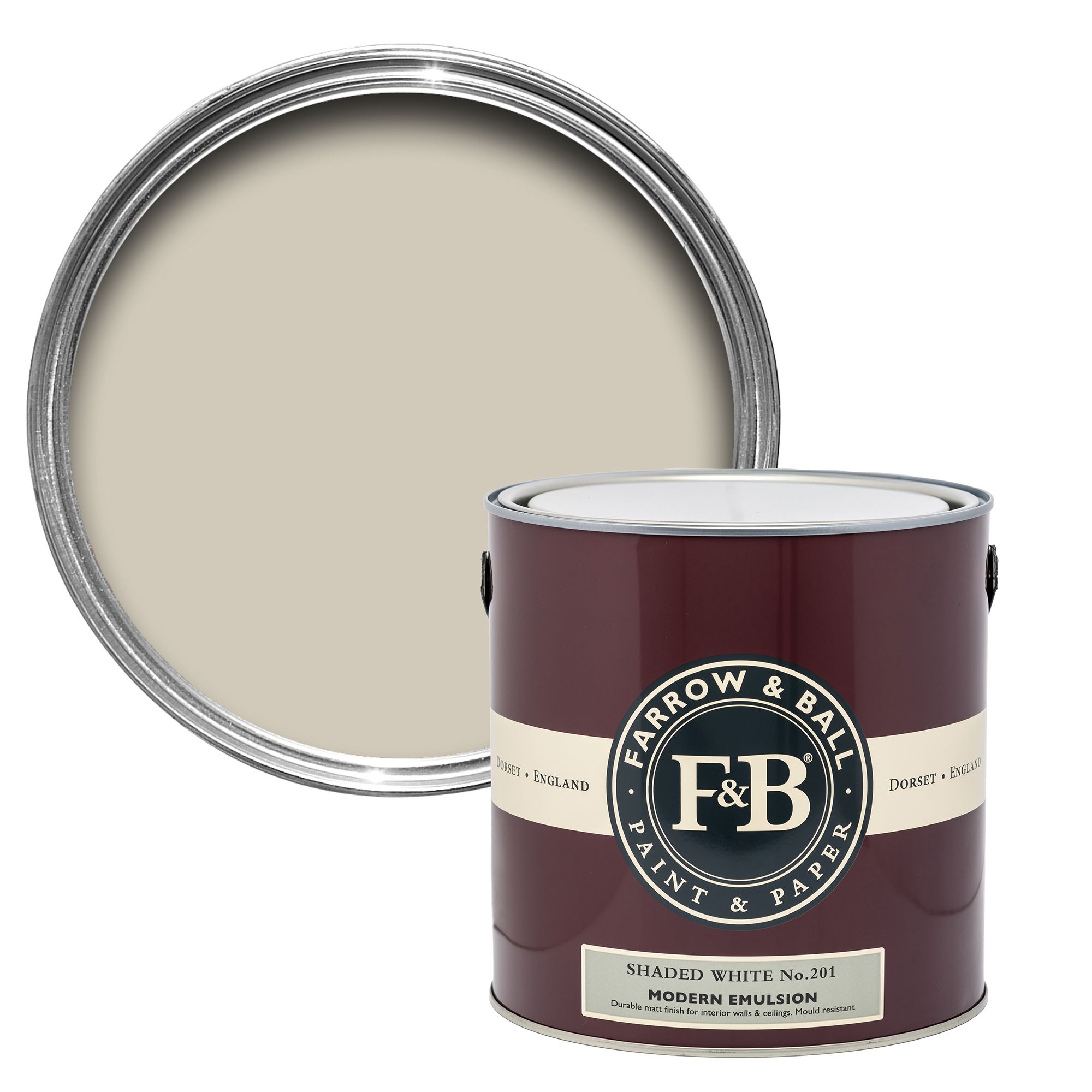 Farrow & Ball Modern Shaded White Matt Wall & ceiling Emulsion paint, 2.5L