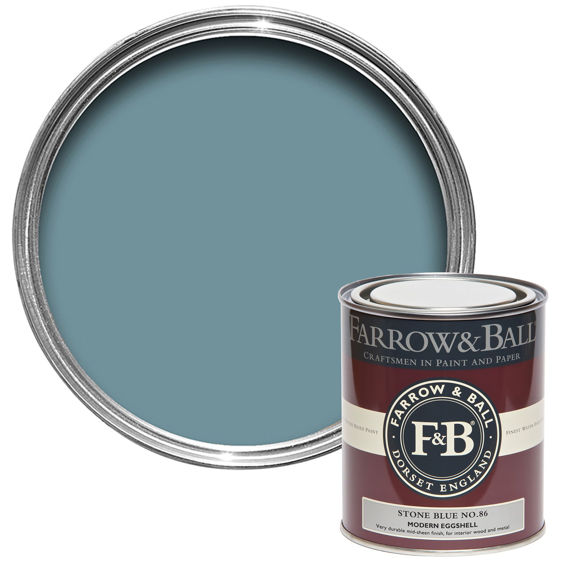 Farrow Ball Modern Stone Blue No.86 Eggshell Paint 750ml