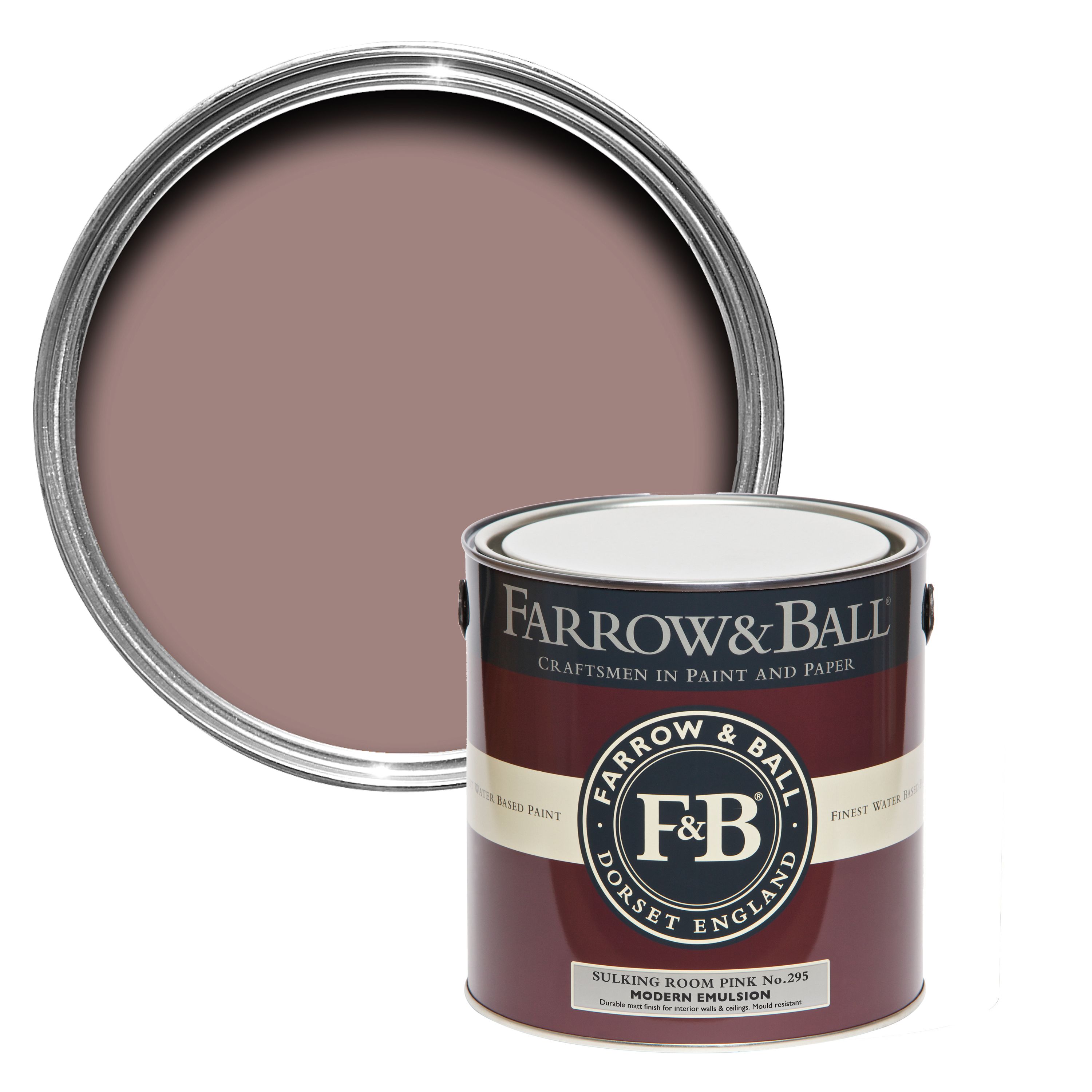 Farrow Ball Modern Sulking room pink No.295 Matt Emulsion paint 2.5L