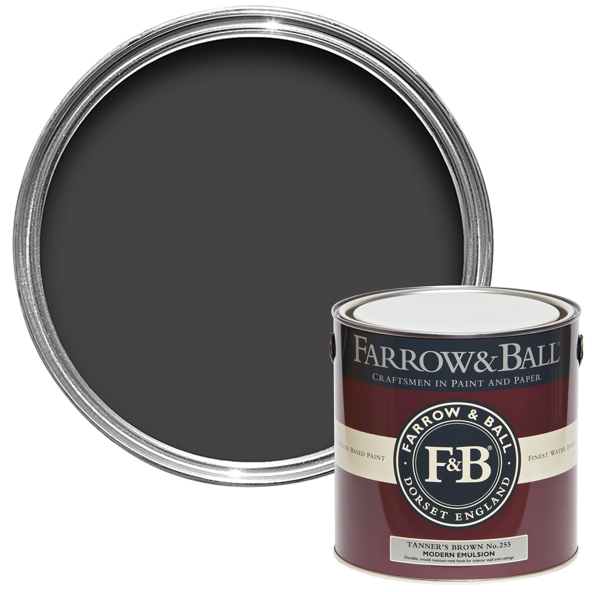 Farrow & Ball Modern Tanner's Brown No.255 Matt Emulsion paint, 2.5L