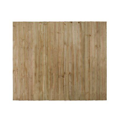 Feather edge 5ft Green Wooden Fence panel (W)1.83m (H)1.5m, Pack of 3