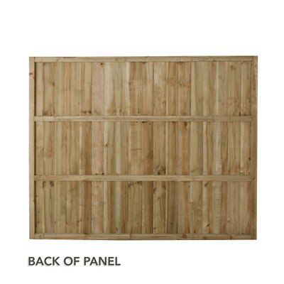 Feather edge 5ft Green Wooden Fence panel (W)1.83m (H)1.5m, Pack of 3
