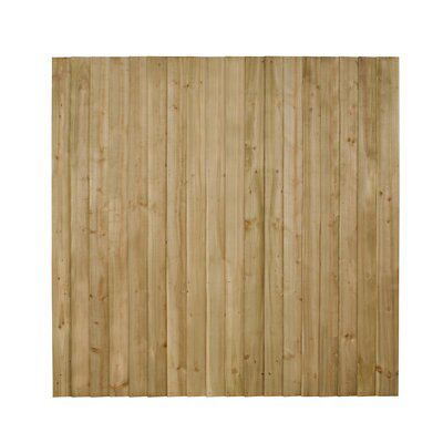 Feather edge Green Wooden Fence panel (W)1.83m (H)1.8m, Pack of 5