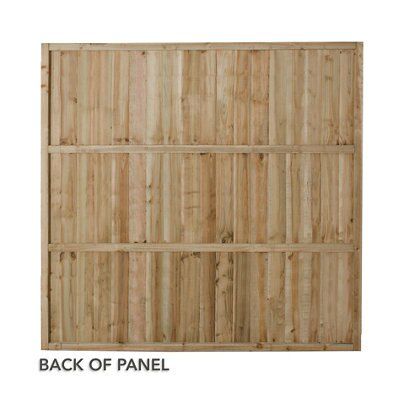 Feather edge Green Wooden Fence panel (W)1.83m (H)1.8m, Pack of 5