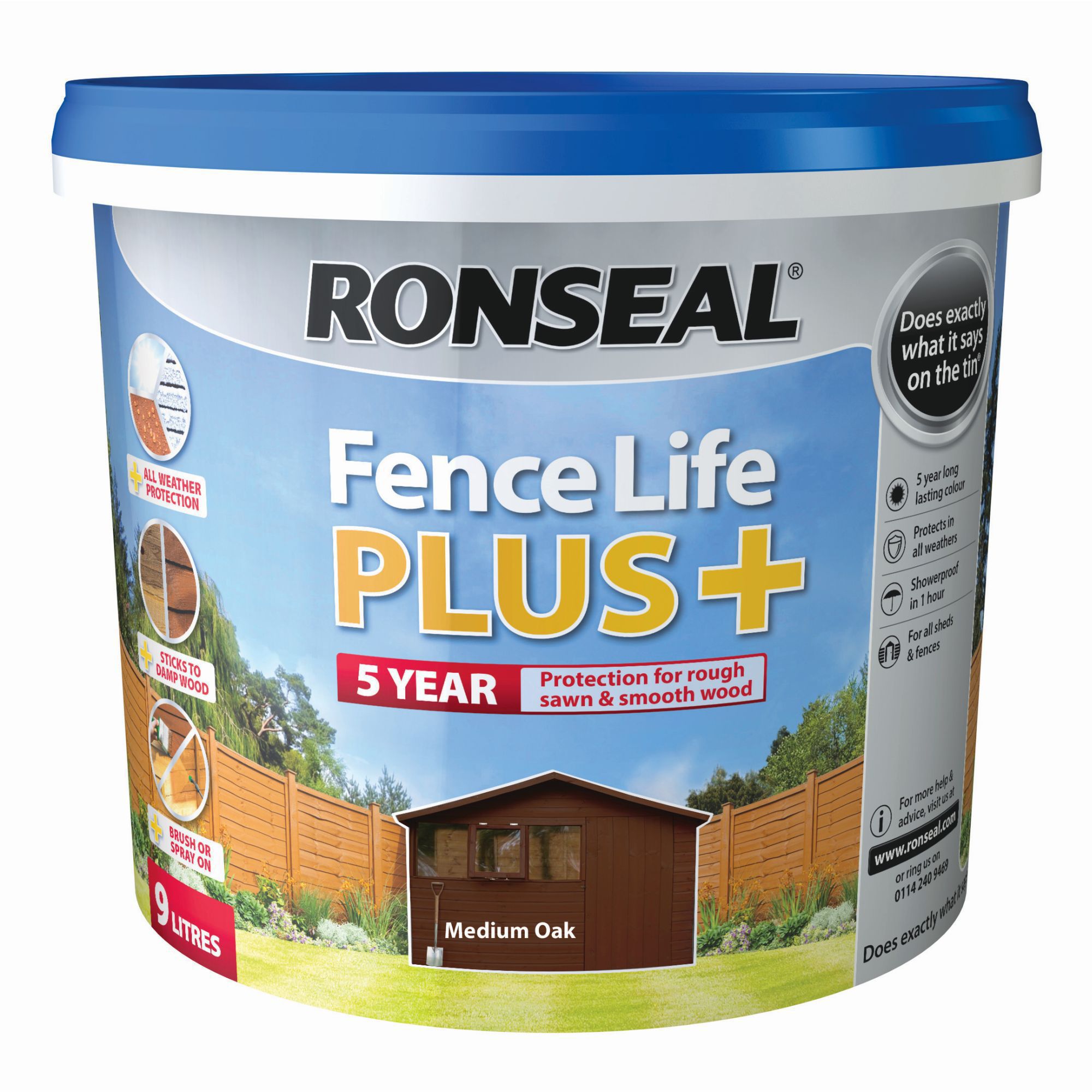Fence Life Plus Medium oak Matt Fence & shed Treatment, 9L
