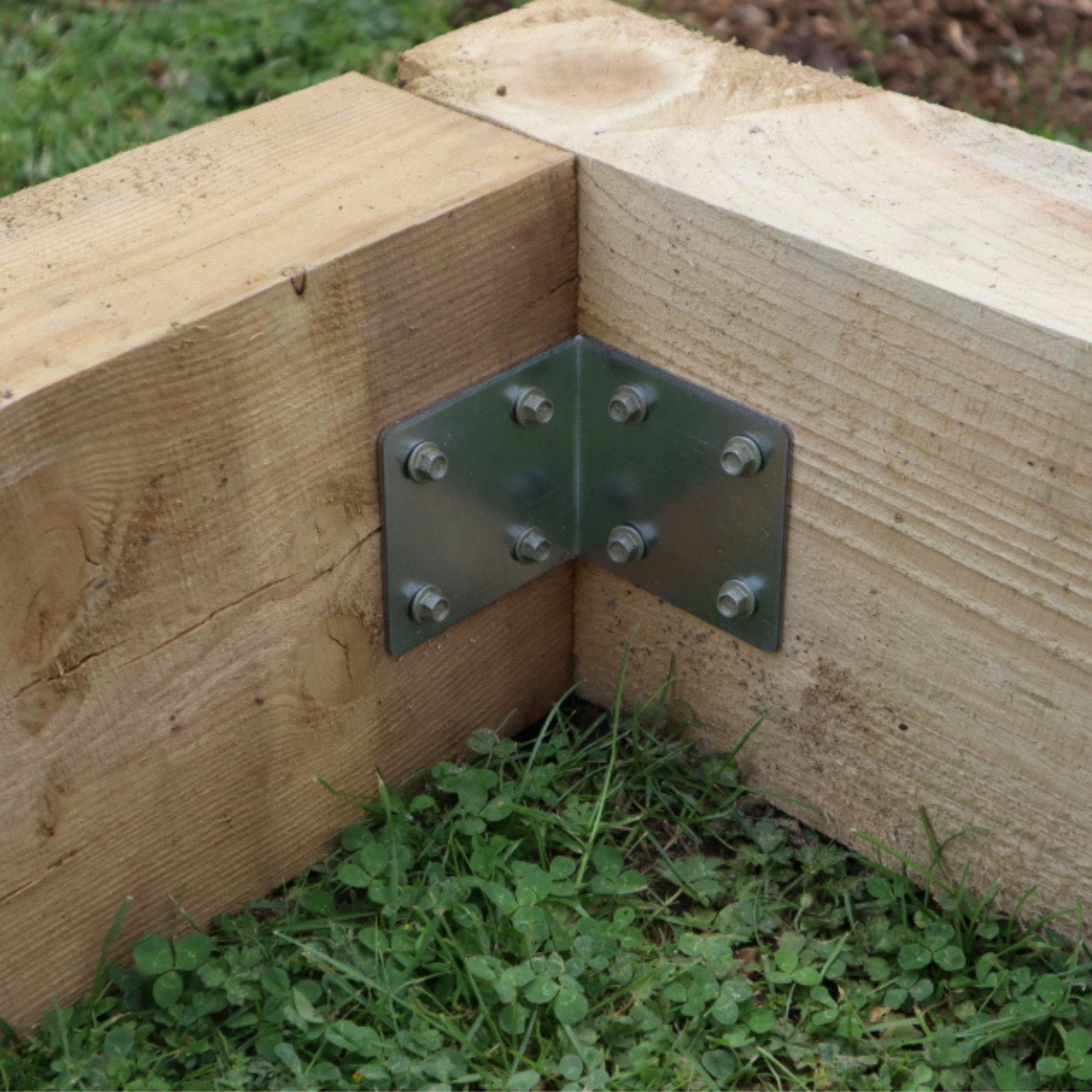 FenceMate Sleeper Silver Galvanised Steel Angle bracket (H)80mm (W)80mm (L)85mm