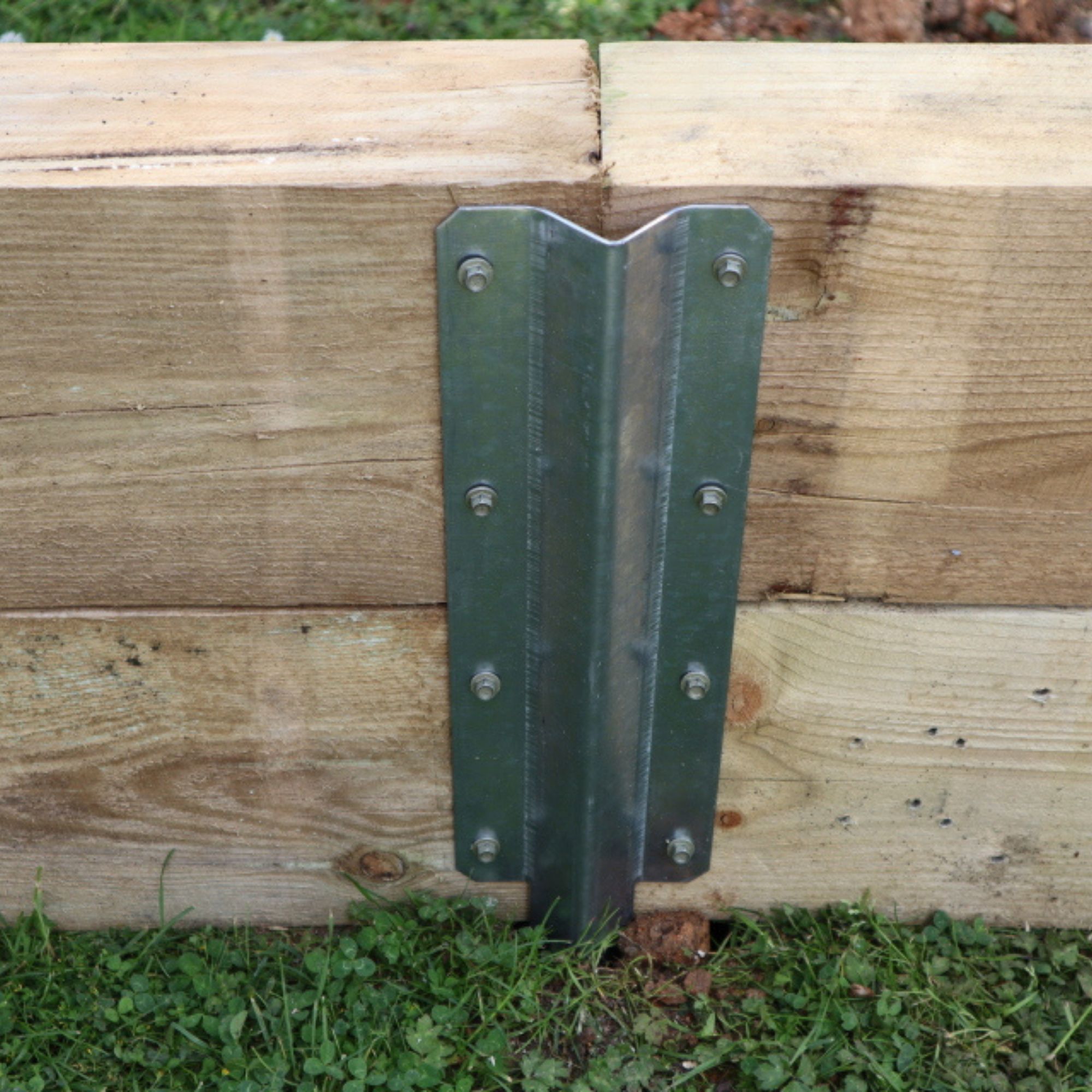FenceMate Sleeper Silver Galvanised Steel Truncated bracket (H)750mm (W)117mm (L)30mm