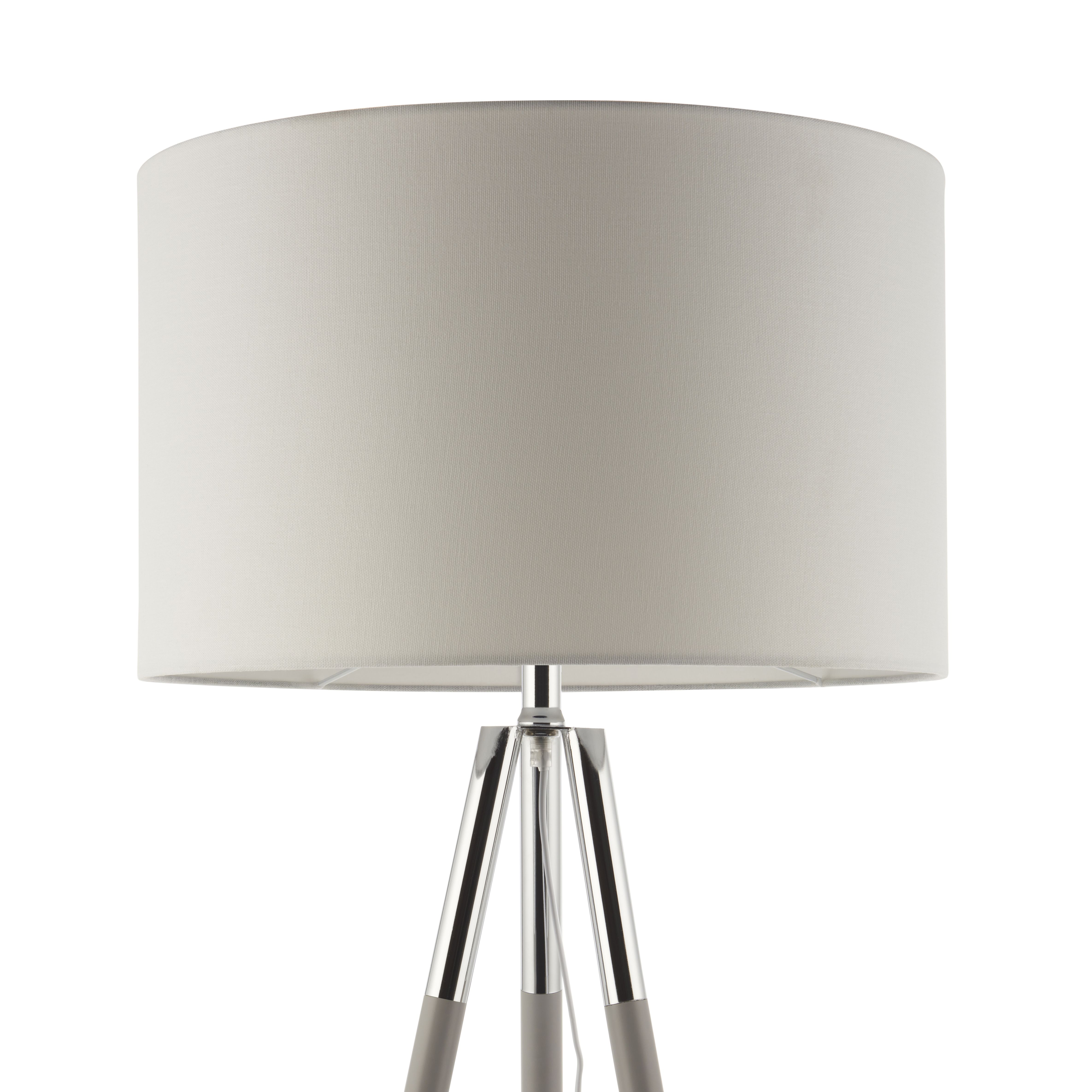 Ferrara shelf Gloss Grey Metallic effect Shelf floor lamp