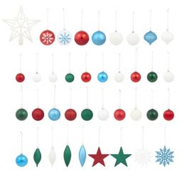 Festive bright Assorted Multicolour Bauble, Pack of 120