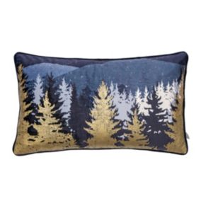 Festive Fir tree Blue Cushion (L)50cm x (W)30cm