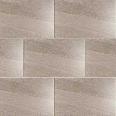 Fiji Grey Matt Stone effect Ceramic Tile, Pack of 10, (L)400mm (W)250mm