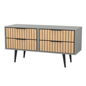 Fiji Ready assembled Grey & oak 4 Drawer Bed box (H)594mm (W)1145mm (D)395mm