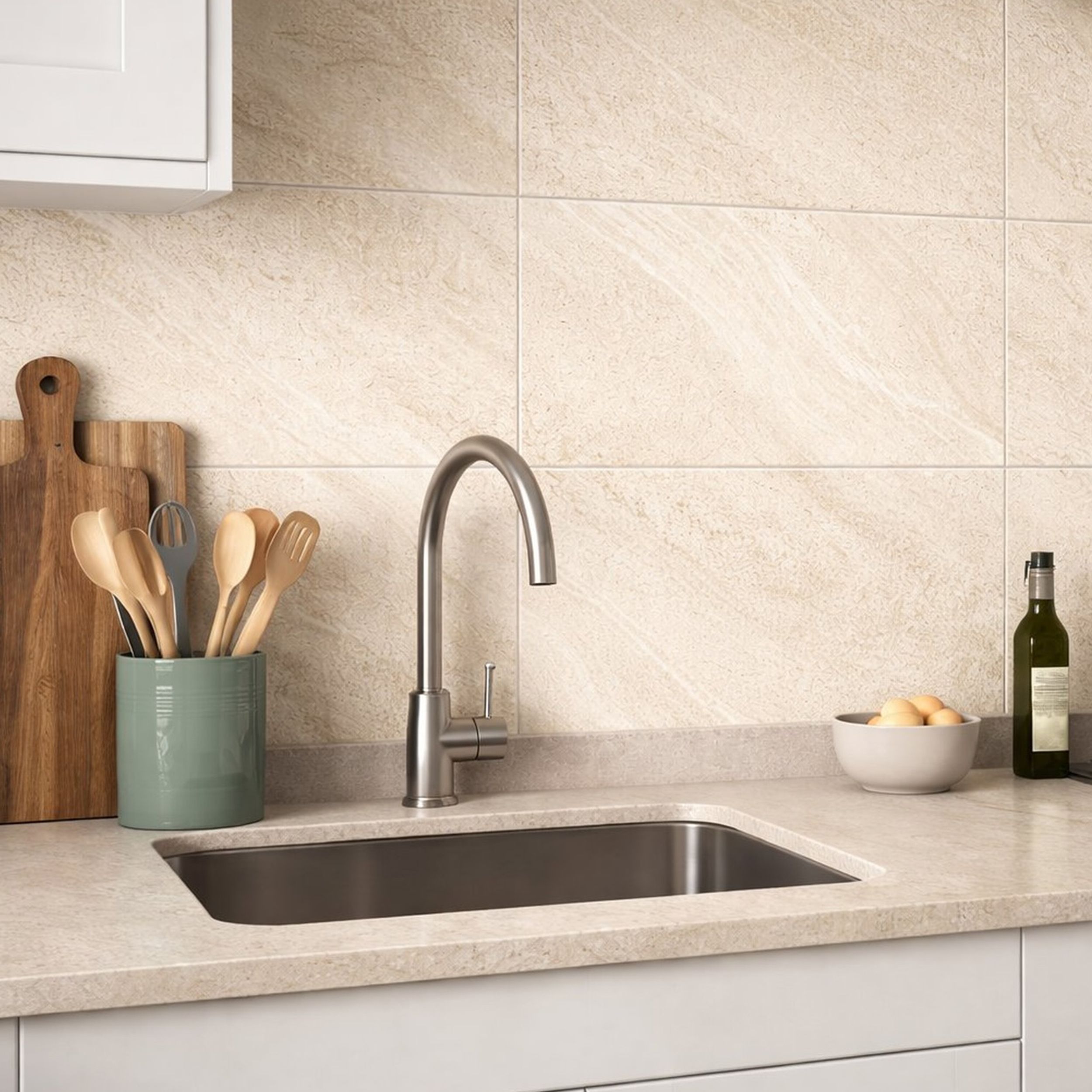 Fiji Sand Matt Stone effect Ceramic Indoor Wall Tile, Pack of 10, (L)400mm (W)250mm