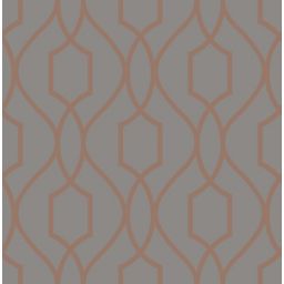 Fine Décor Apex Charcoal Geometric Metallic effect Smooth Wallpaper