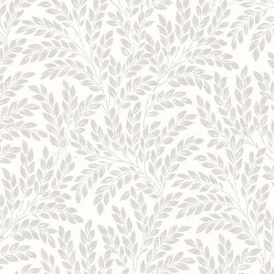 Fine Decor Jade Soft White Leaf Wallpaper Diy At B Q
